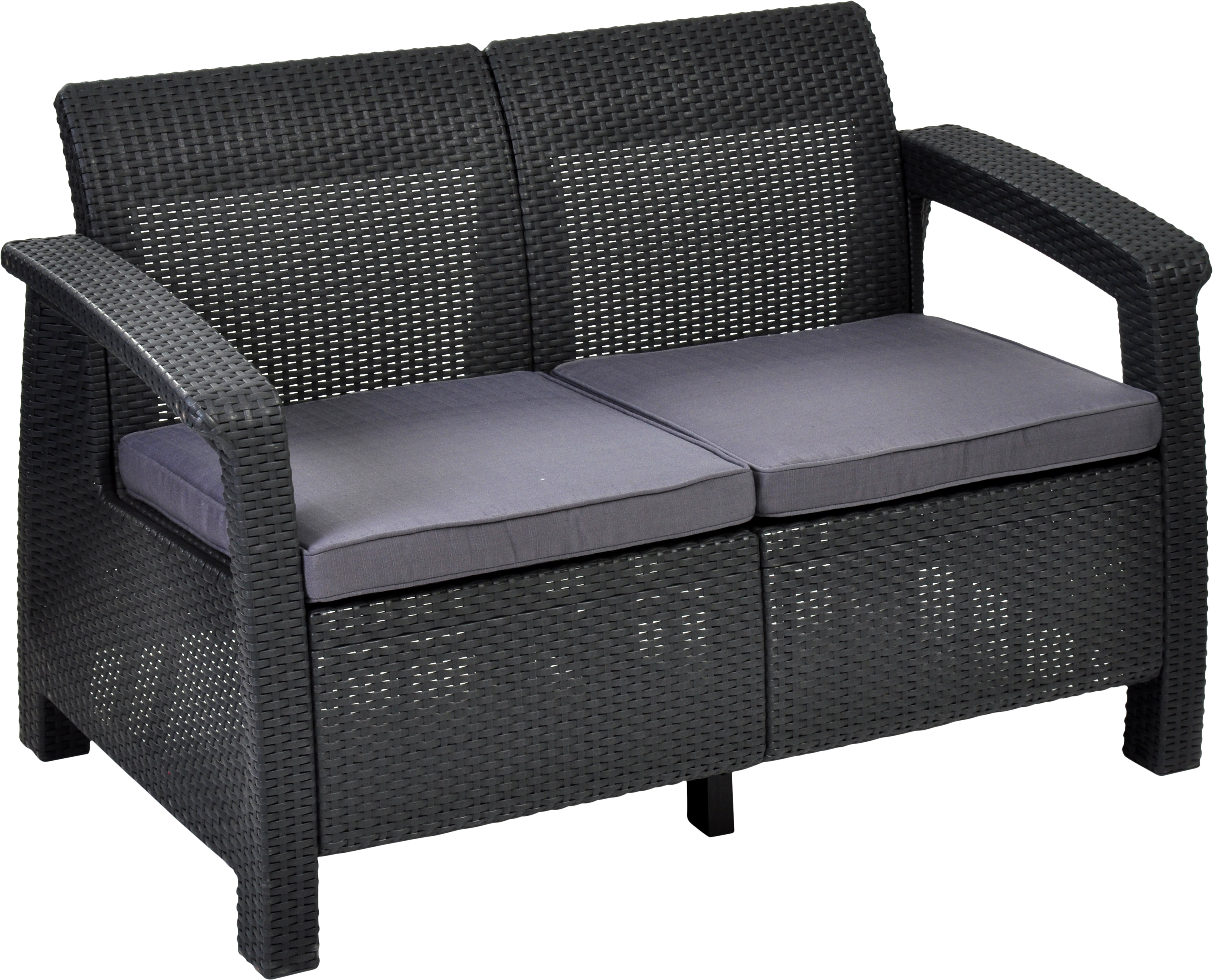 Conjunto jardim relax resina sofá mesa antracite 4 lugares Corfu Keter - 2