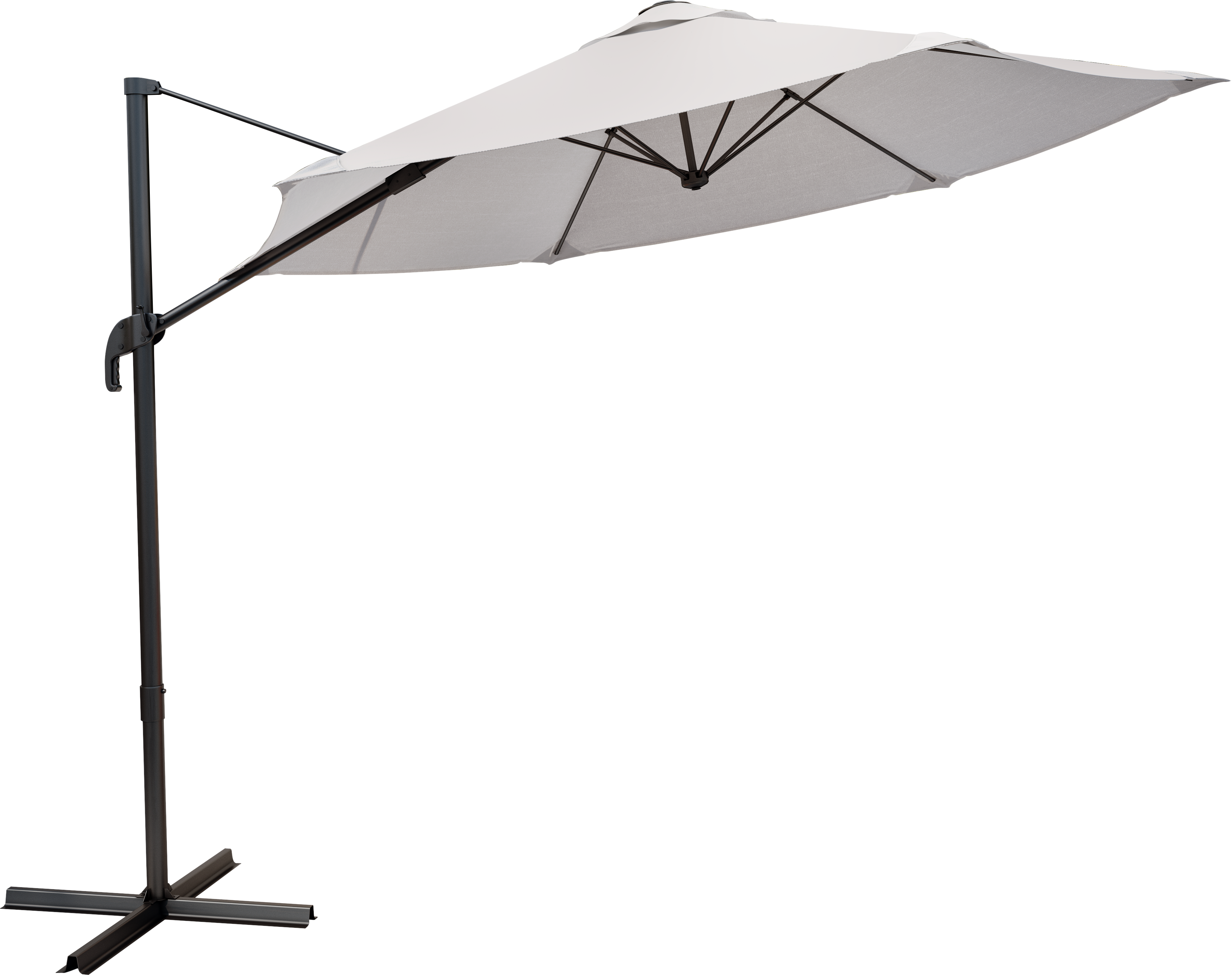 Ombrellone a palo laterale grigio Avea NATERIAL con telo esagonale bianco L 289 x P 289 x H 251 cm - 5