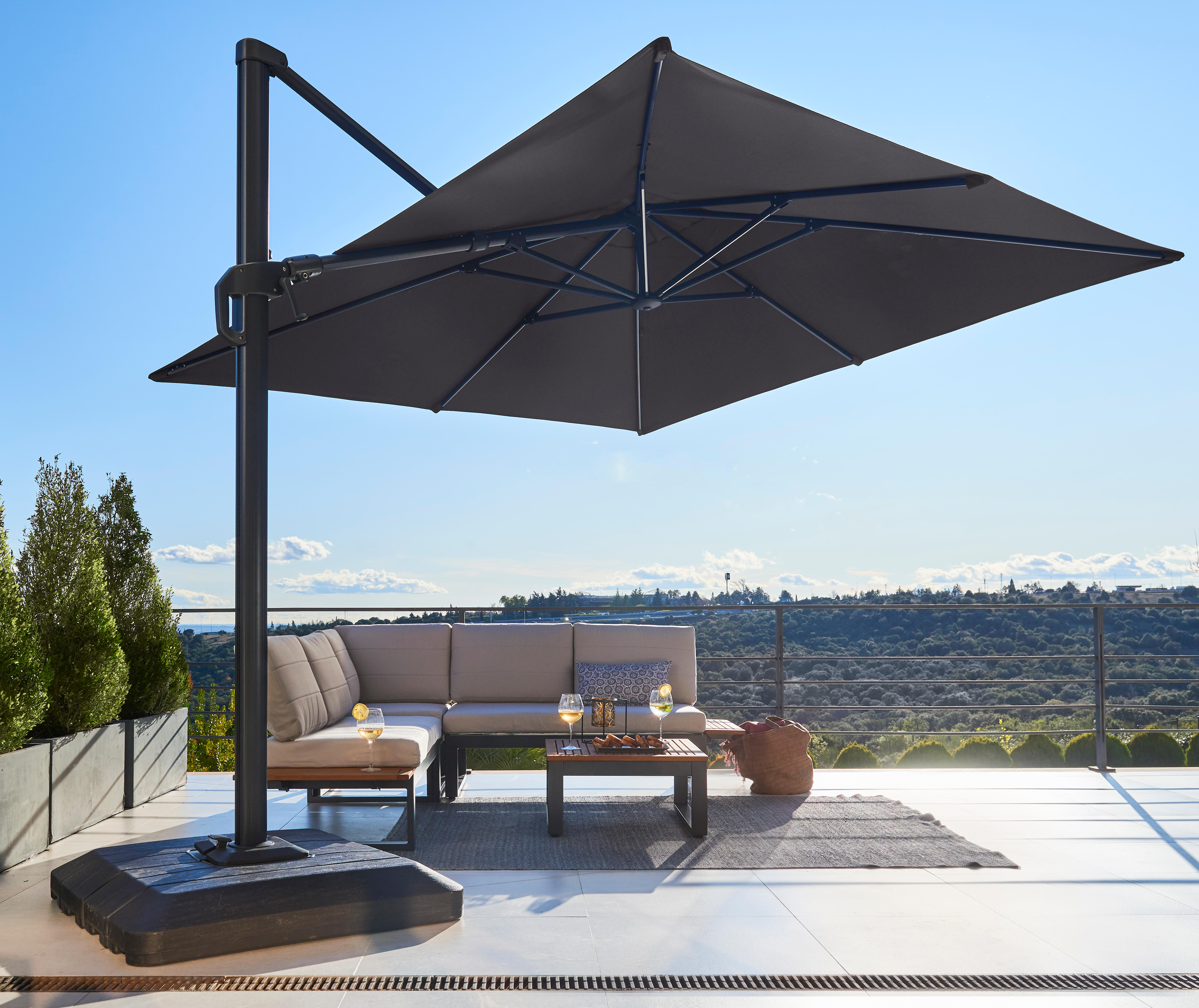 Toldo para chapéu NATERIAL SONORA LED ANTRACITE 290X290CM - 3