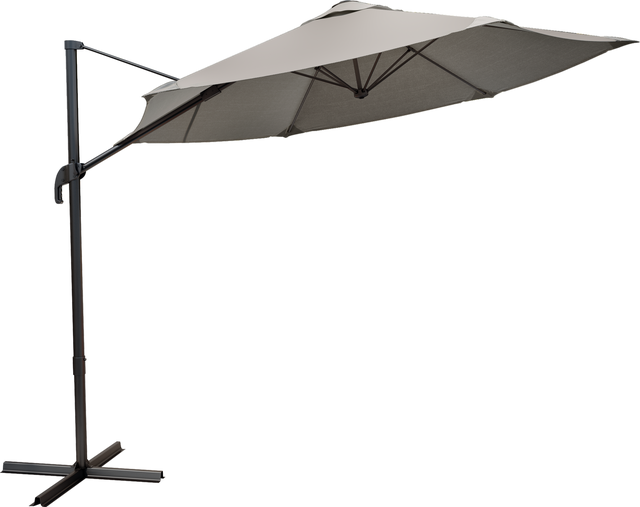 Chapéu de sol lateral manual de alumínio e aço 251x289 cm taupe Naterial Avea