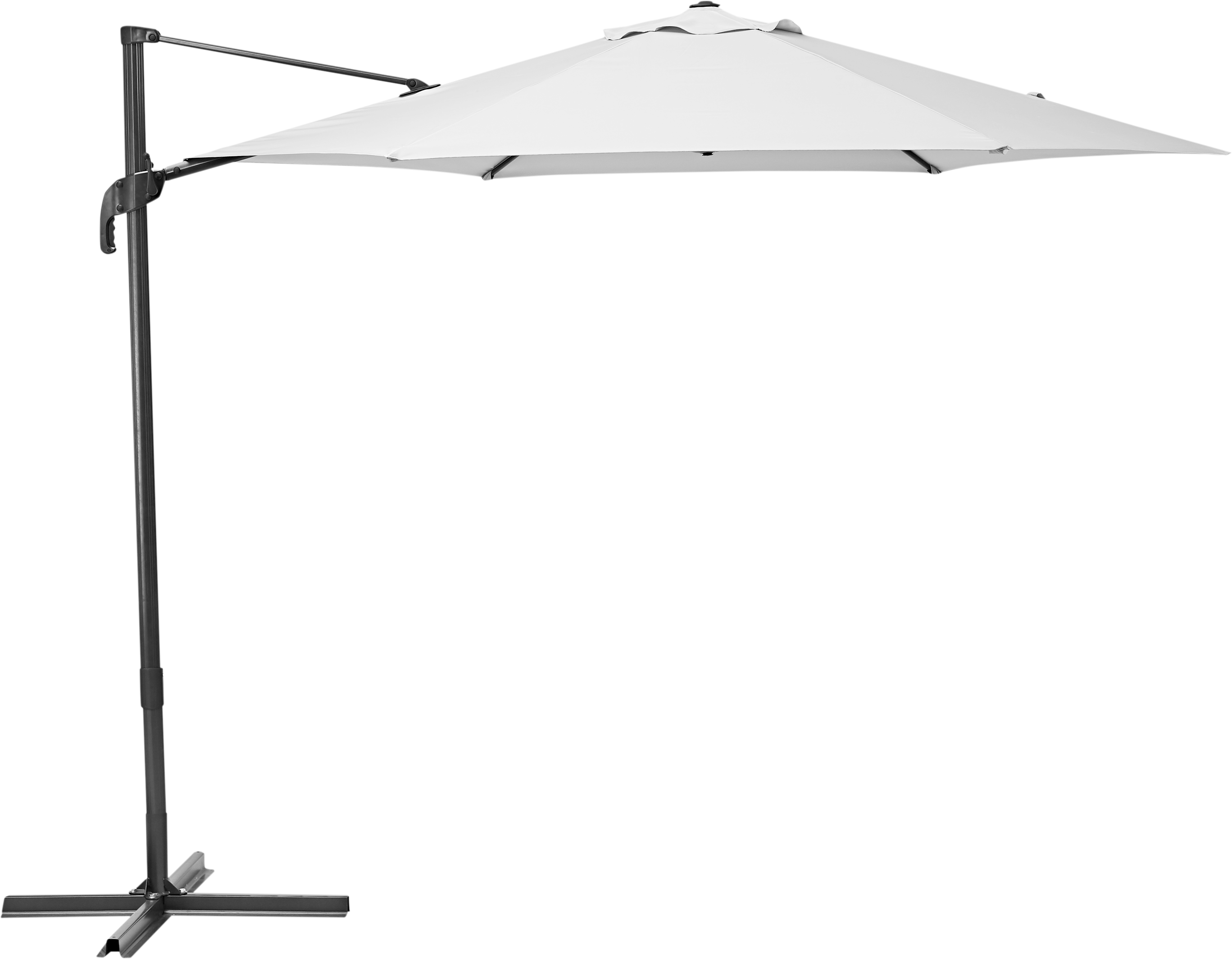 Ombrellone a palo laterale grigio Avea NATERIAL con telo esagonale bianco L 289 x P 289 x H 251 cm - 4