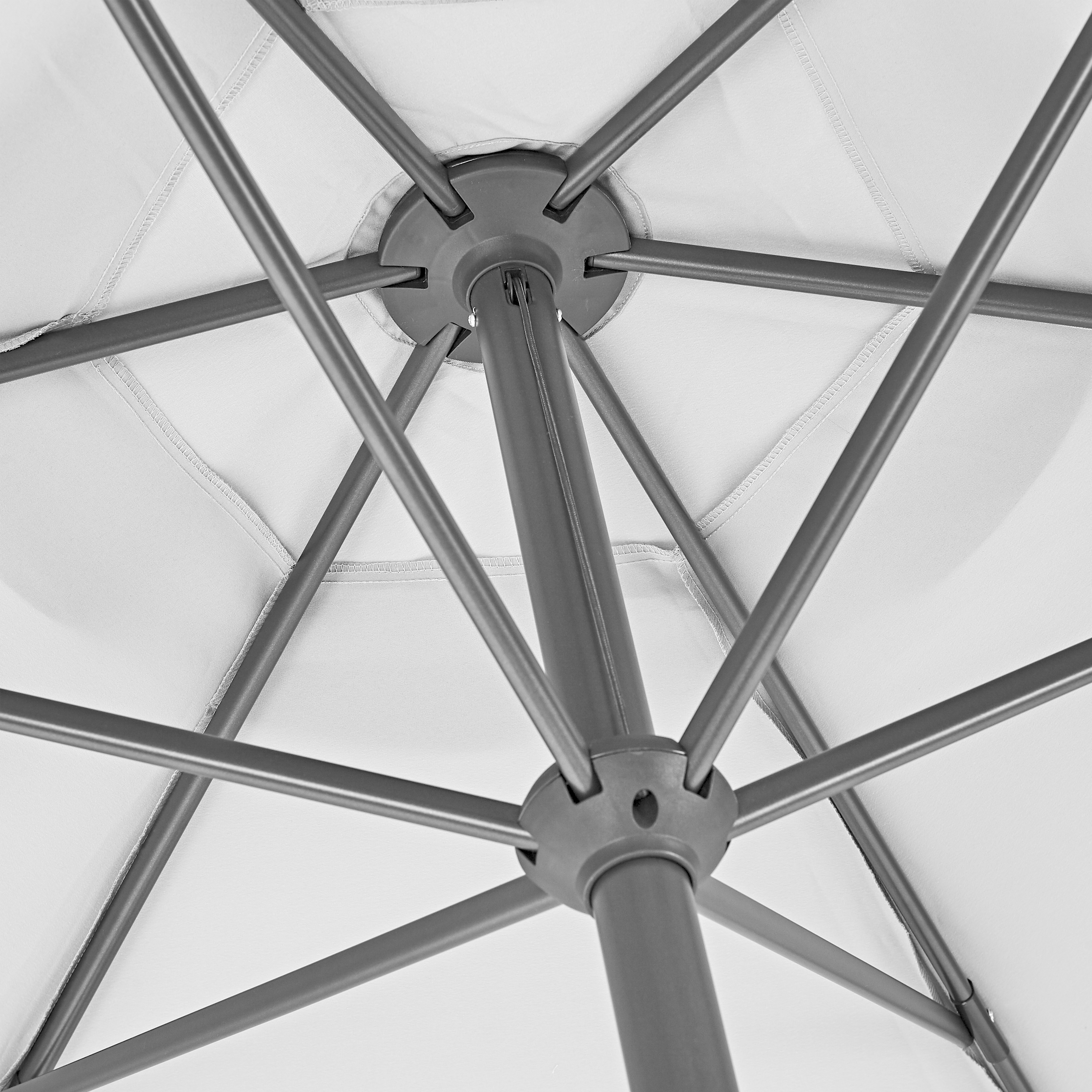 Parasol hexagonal de aluminio / acero NATERIAL Avea blanco Ø 296 cm - 10