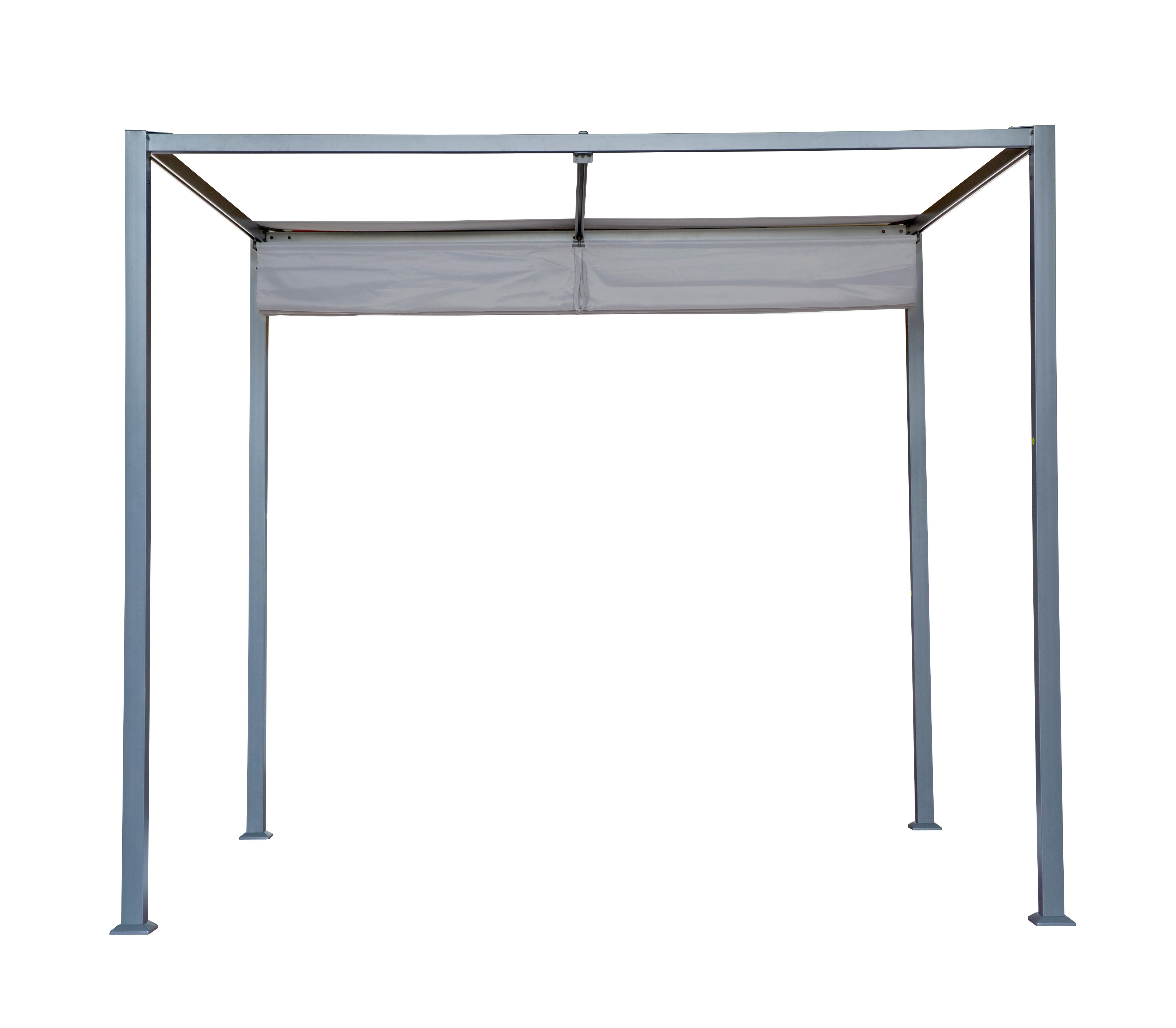Cenador de aluminio con toldo NATERIAL Horali de 297 x 297 cm gris - 12