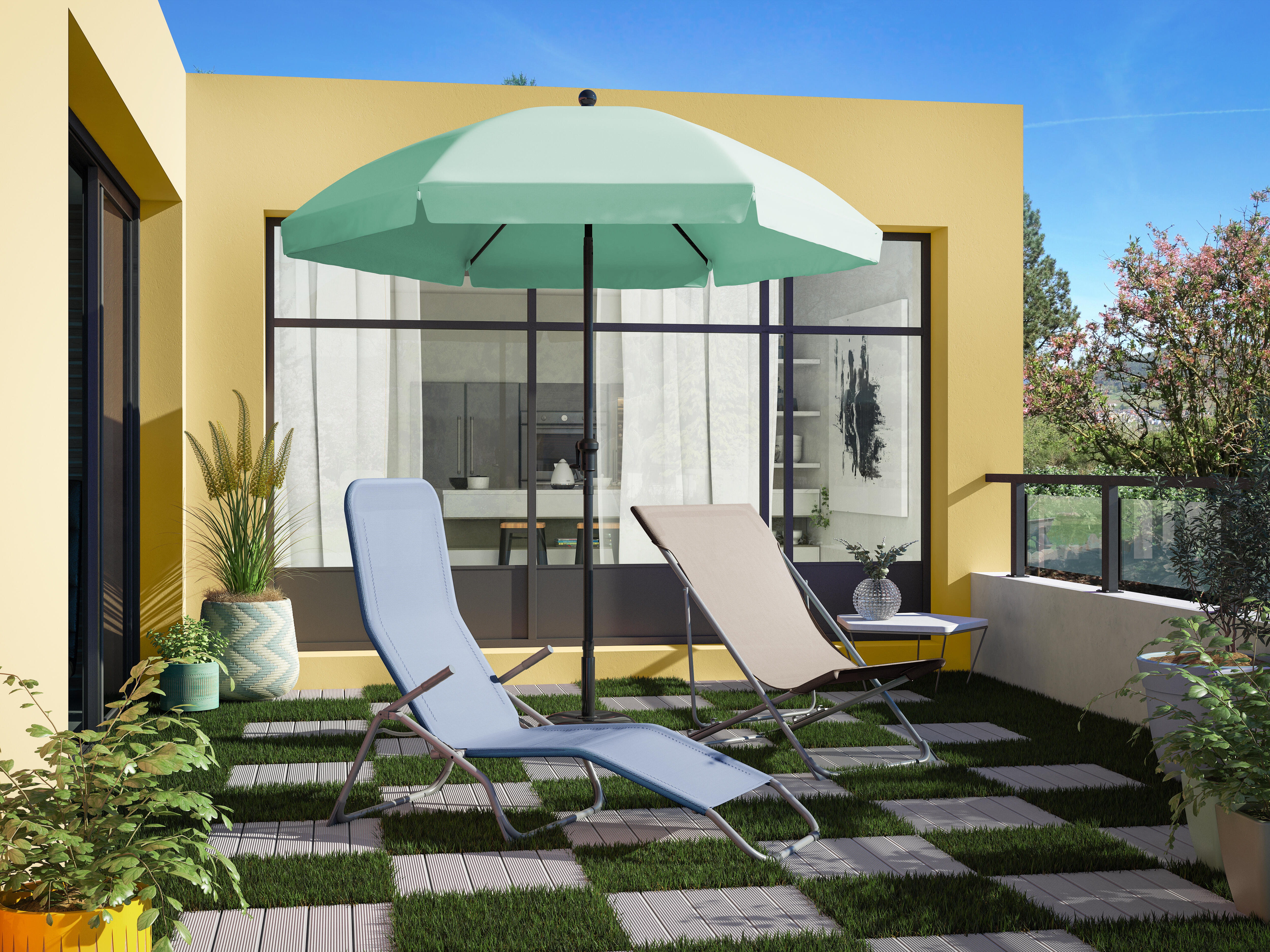 Chapéu de sol metal ⌀177 cm verde - 2