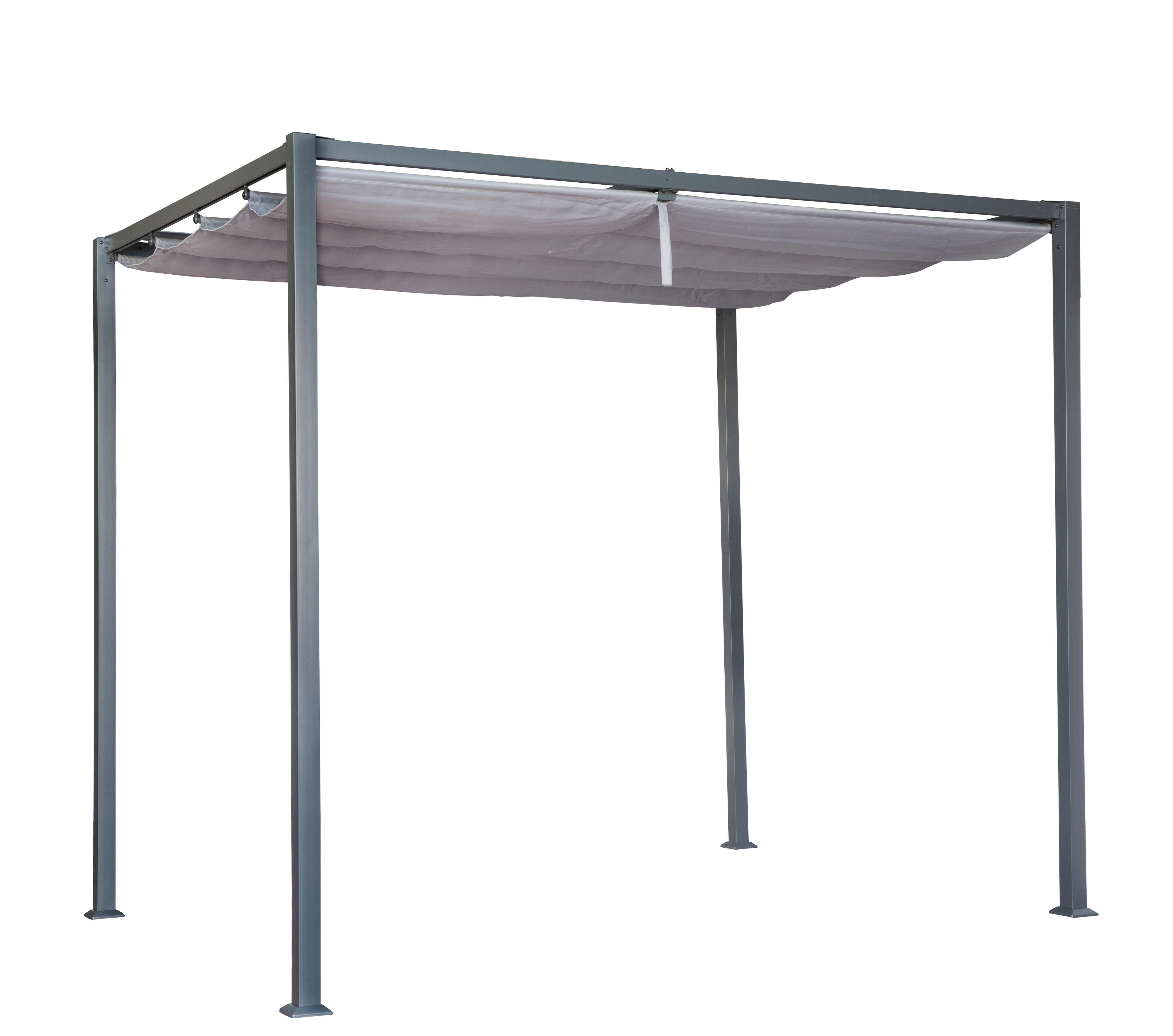 Cenador de aluminio con toldo NATERIAL Horali de 297 x 297 cm gris - 3