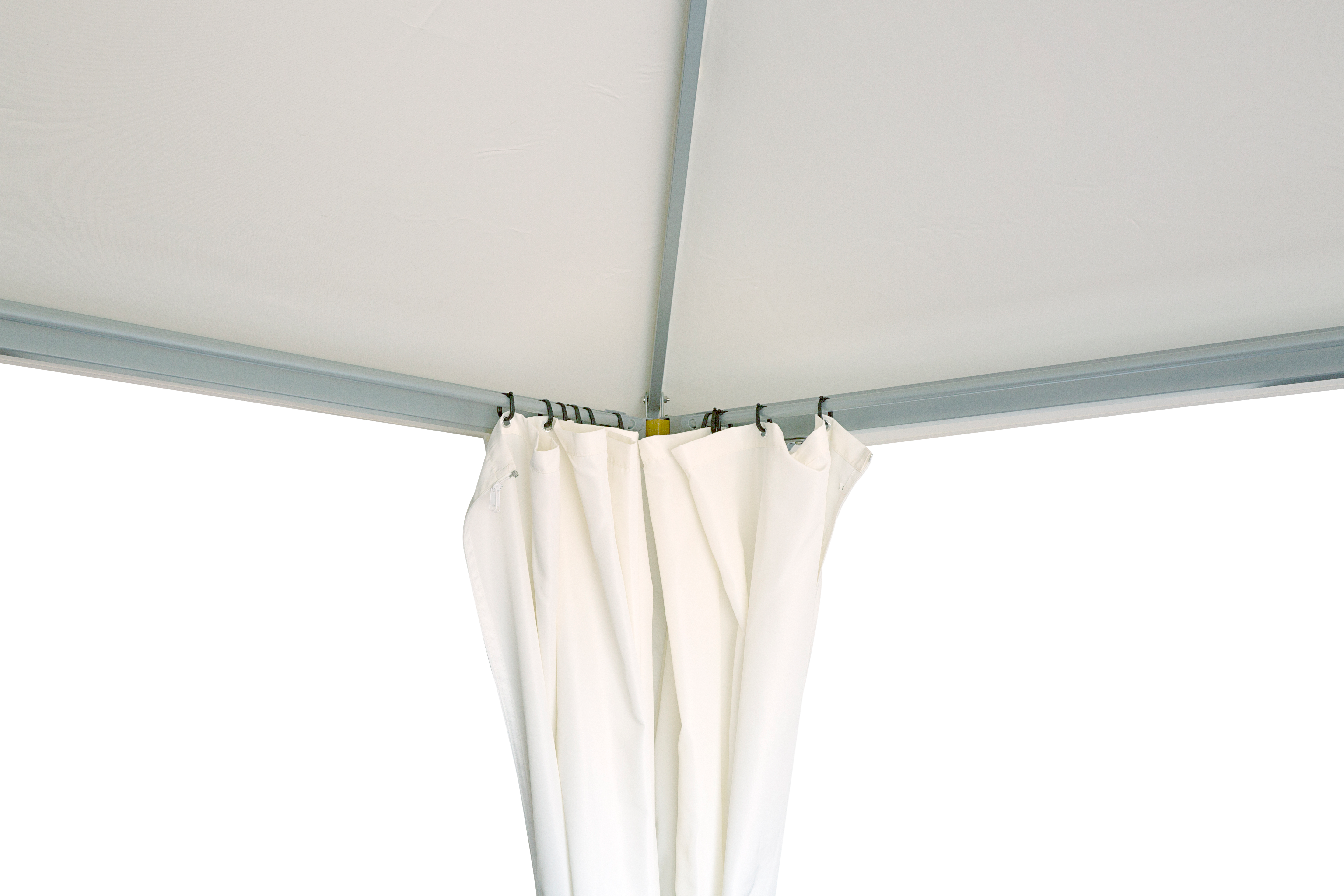 Gazebo 370x270 cm in alluminio naturale, copertura bianca - Agora NATERIAL - 13