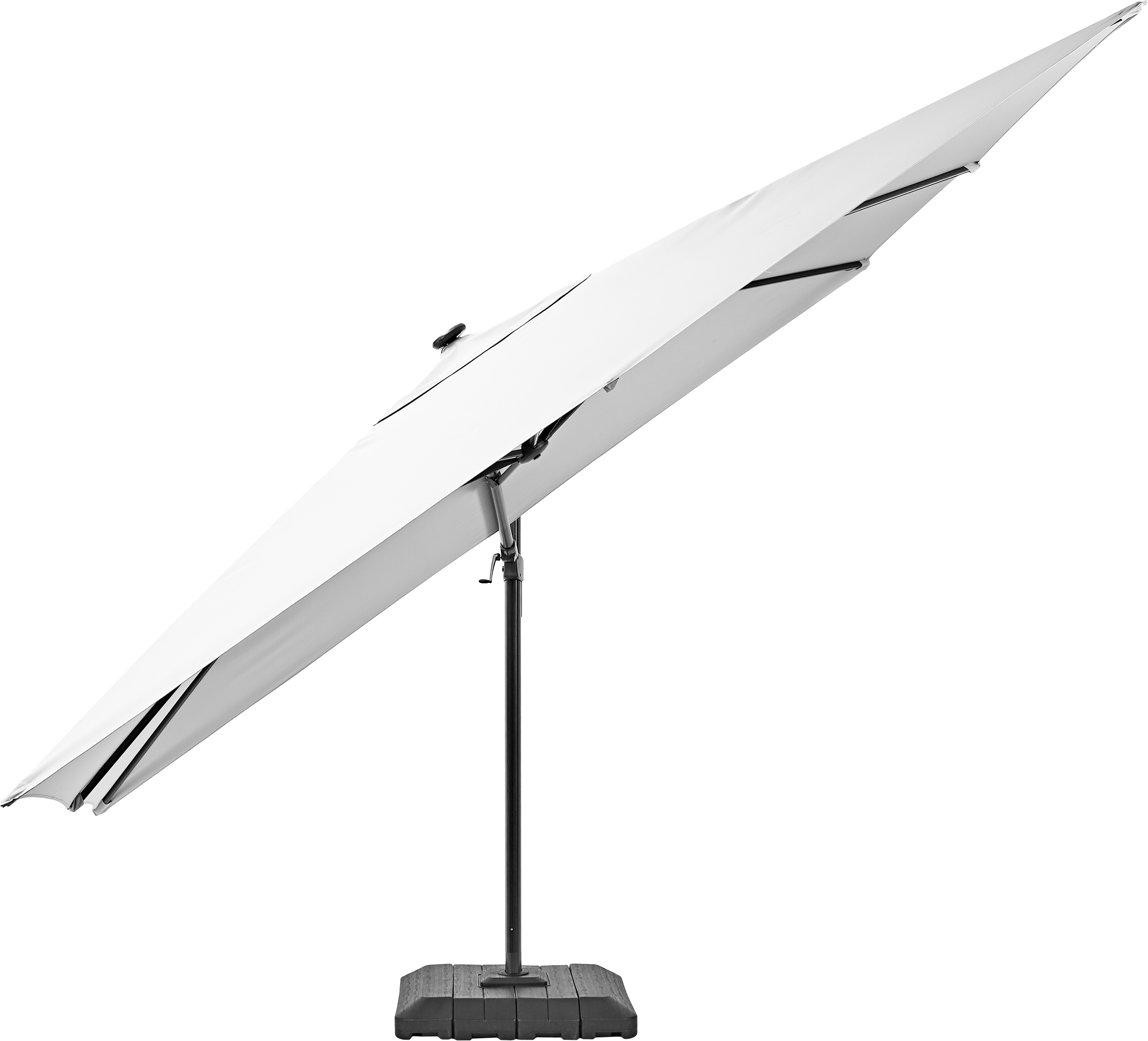 Ombrellone a palo laterale grigio Sonora NATERIAL con telo rettangolare bianco L 391 x P 282 x H 274 cm - 7