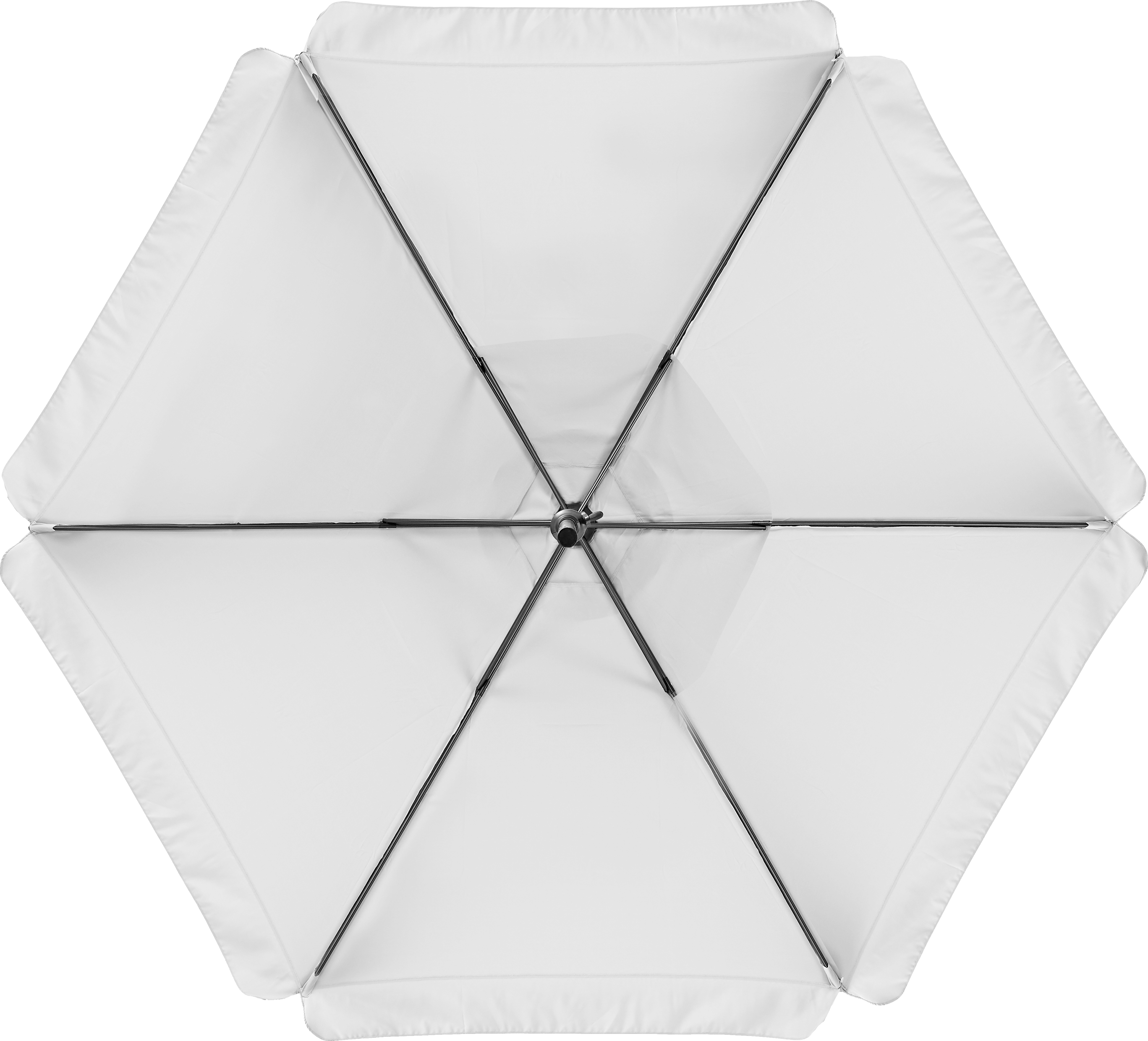 Parasol hexagonal de aluminio / acero NATERIAL Avea blanco Ø 296 cm - 9