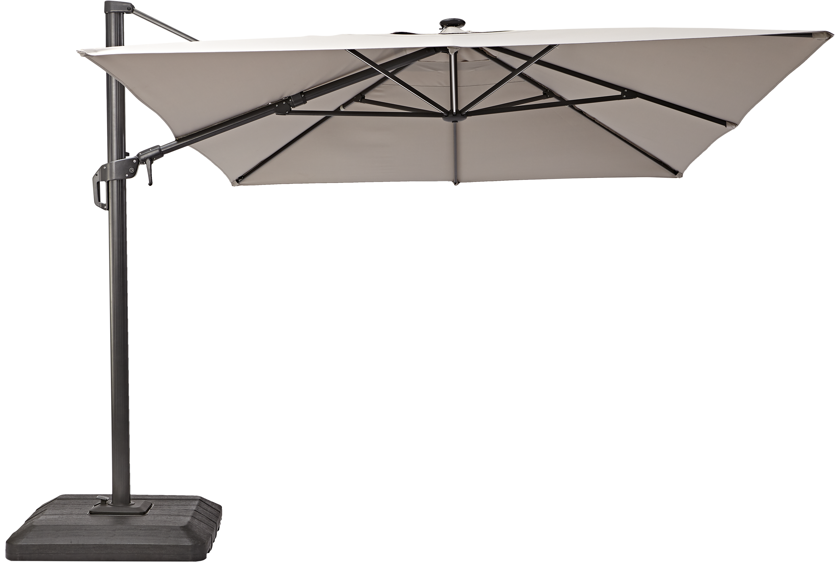 Ombrellone a palo laterale grigio Sonora NATERIAL con telo rettangolare tortora L 282 x P 391 x H 274 cm - 18