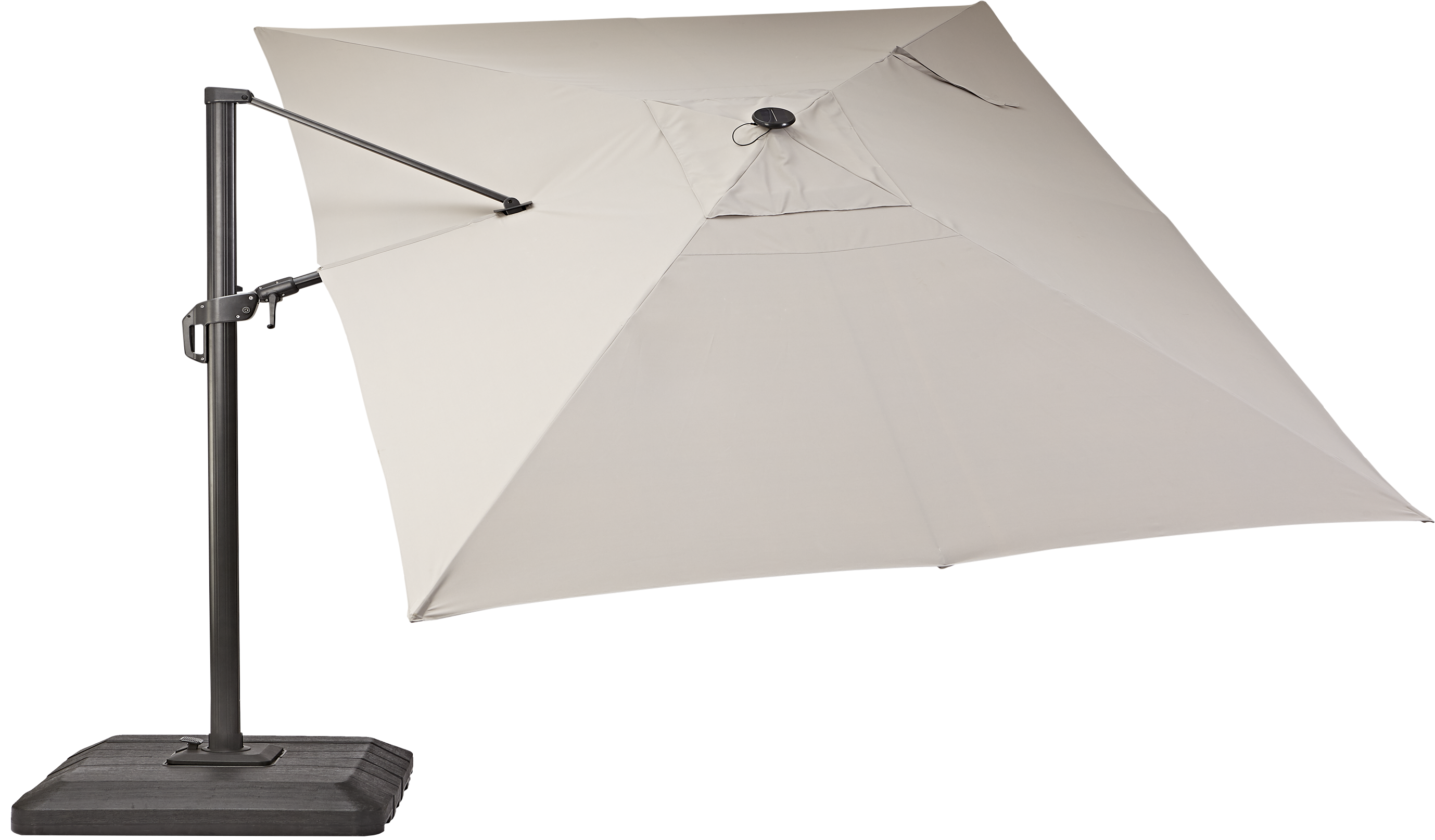 Ombrellone a palo laterale grigio Sonora NATERIAL con telo rettangolare tortora L 282 x P 391 x H 274 cm - 17
