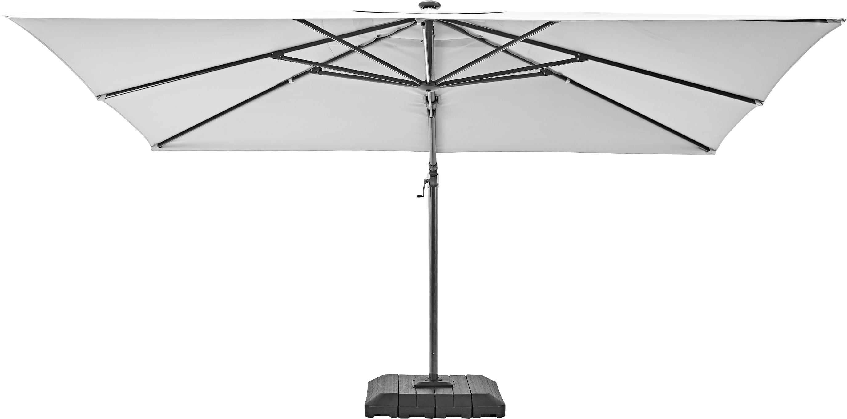 Ombrellone a palo laterale grigio Sonora NATERIAL con telo rettangolare bianco L 391 x P 282 x H 274 cm - 6
