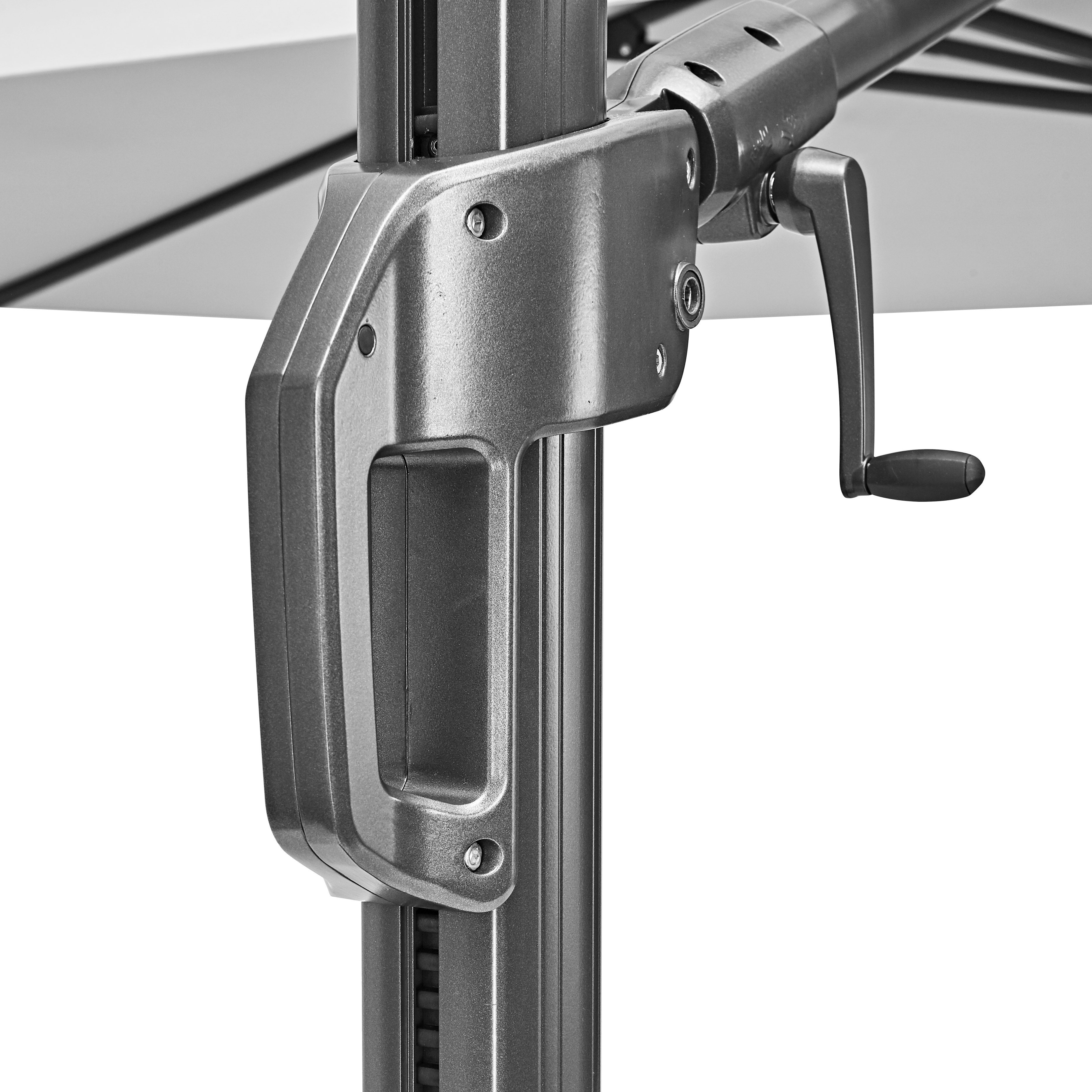 Ombrellone a palo laterale grigio Sonora NATERIAL con telo rettangolare bianco L 391 x P 282 x H 274 cm - 18