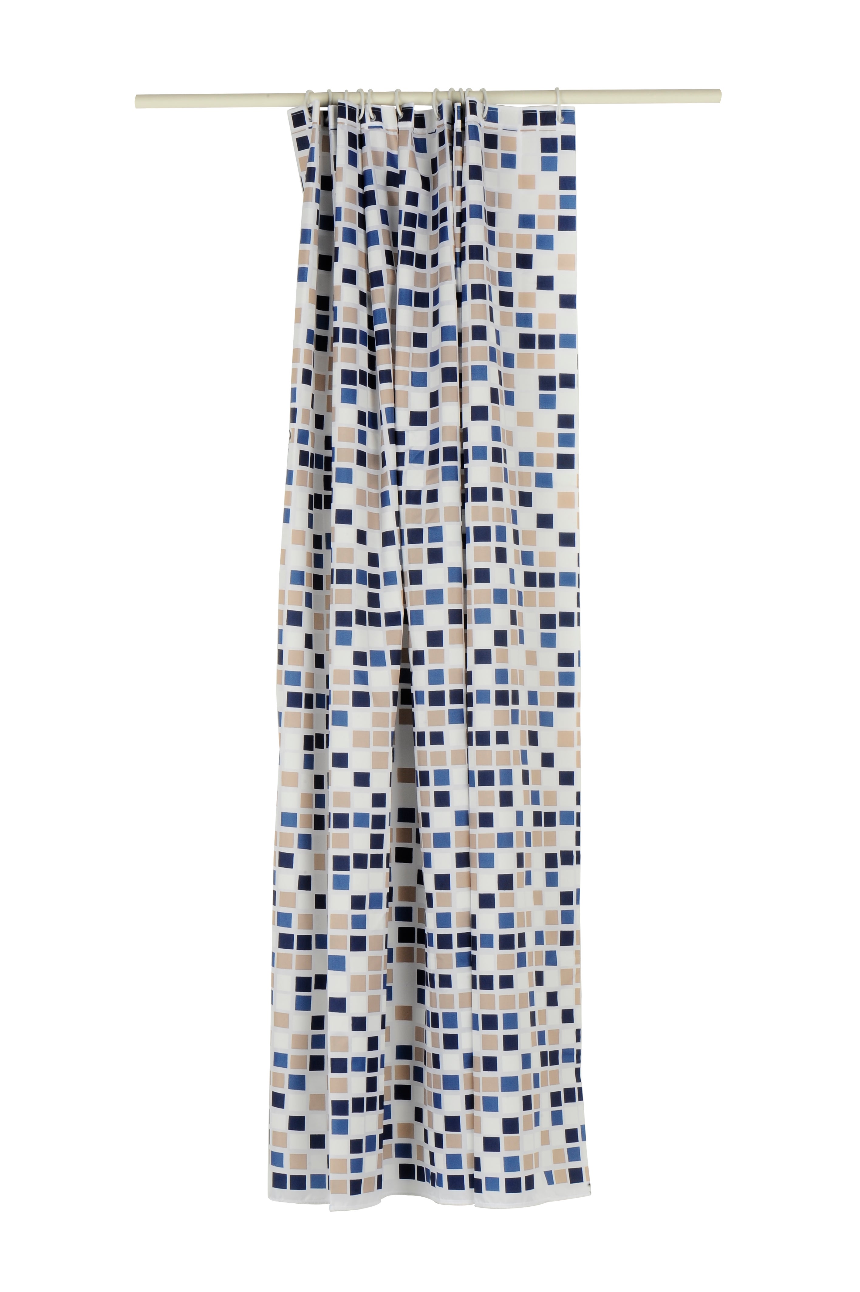 Cortina de baño mosaico azul poliéster 180x200 cm