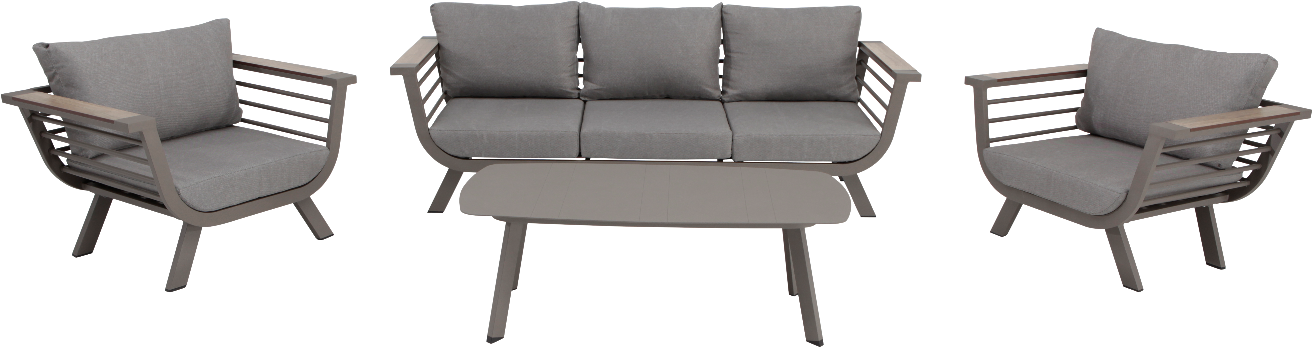Set de porche de aluminio y madera NATERIAL Neckar 5 personas - 8