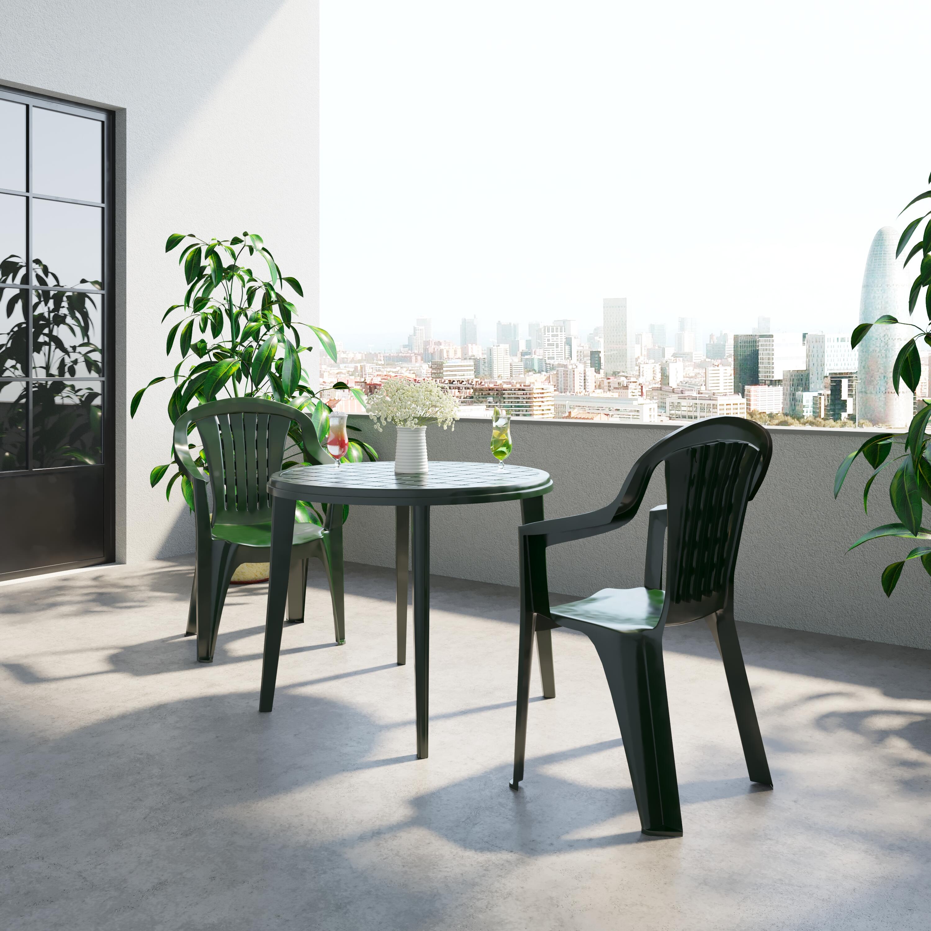 Mesa de exterior de resina Cancún verde Ø80x73 cm
 - 0