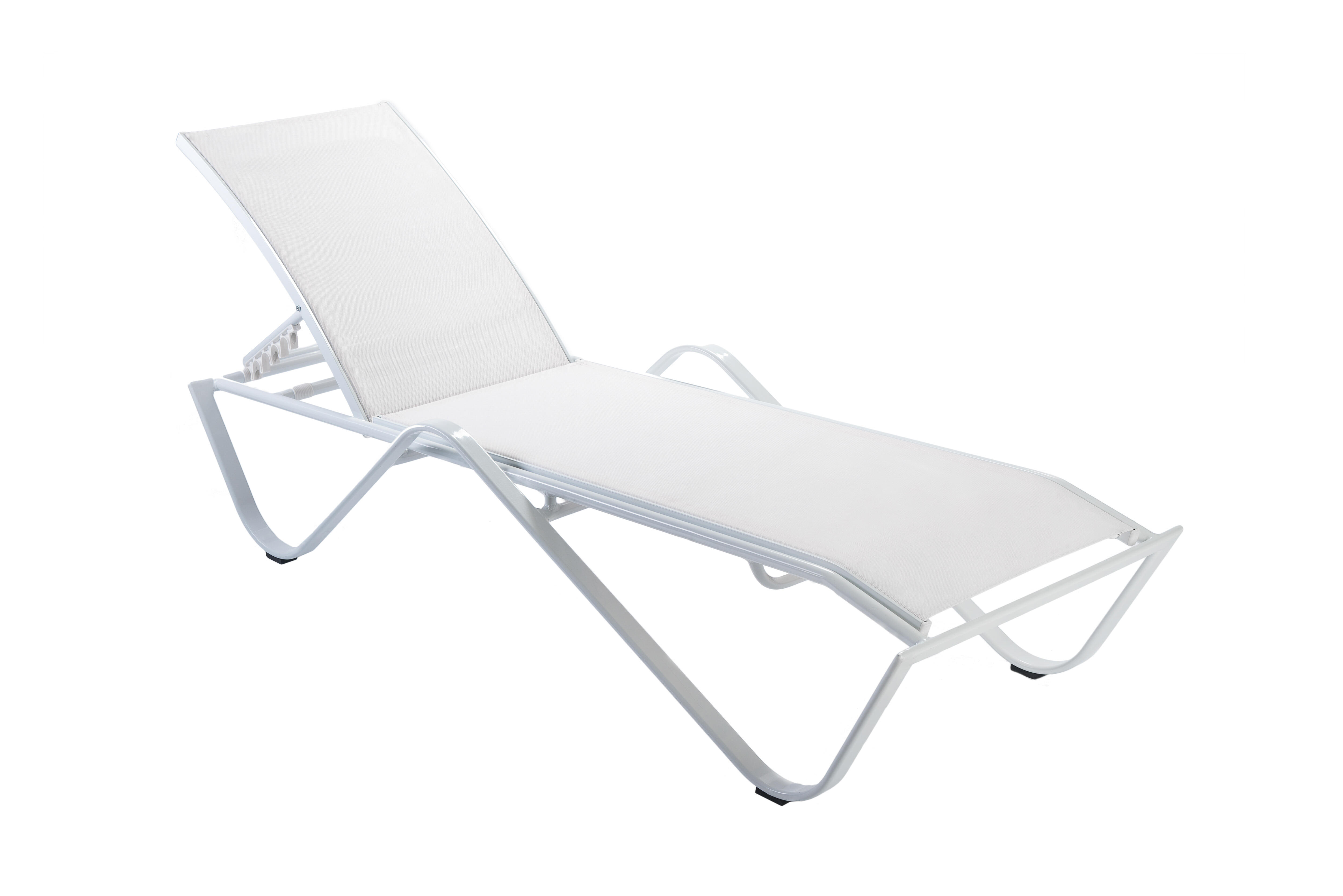 Tumbona de jardín sand de aluminio blanco y textileno 60 x 40 x 200 cm