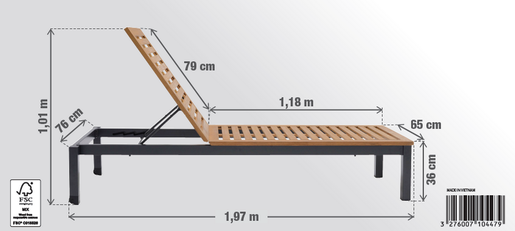 Espreguiçadeira de alumínio NATERIAL ORIS - 10