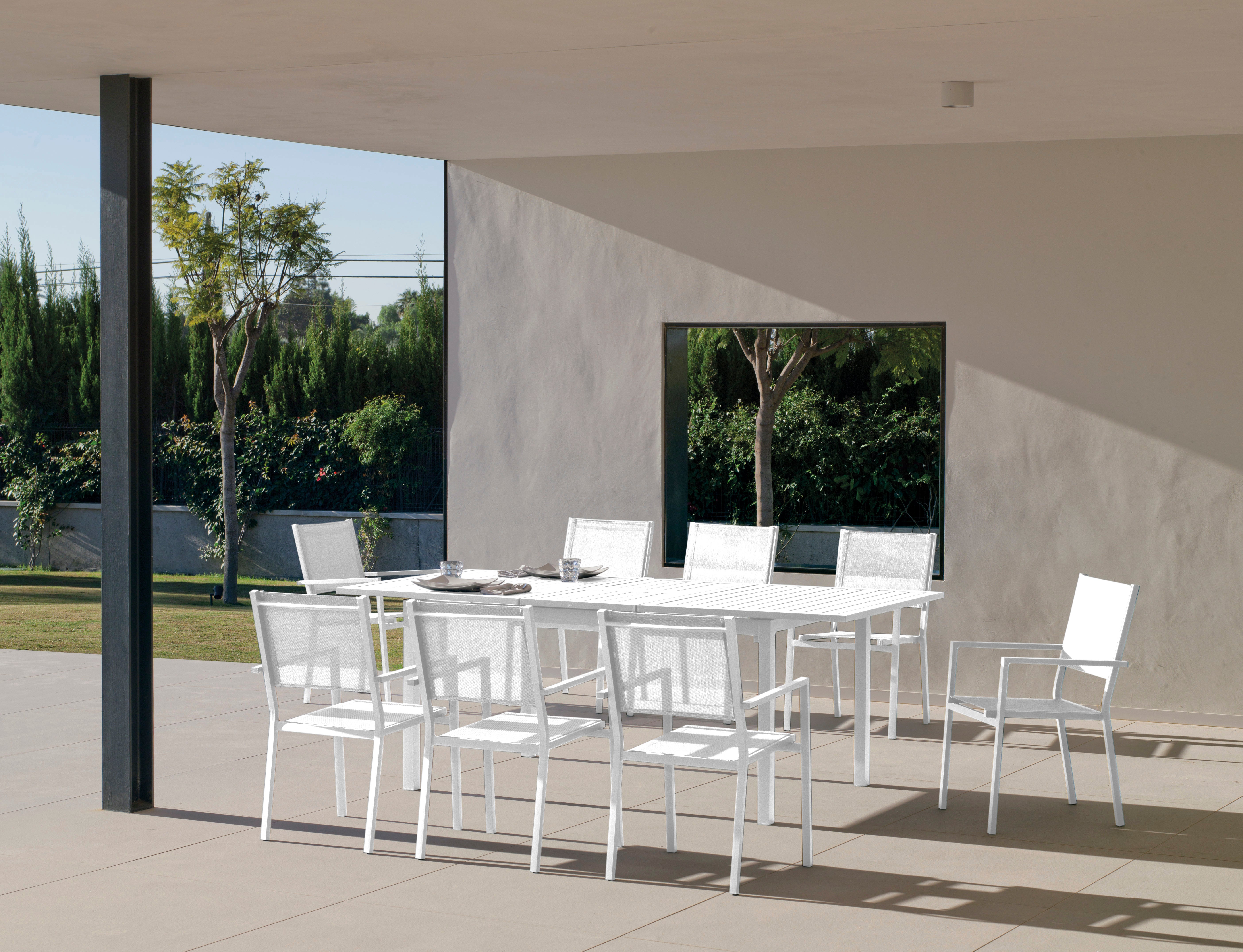 Conjunto de jardín palawan blanco de 8 plazas
