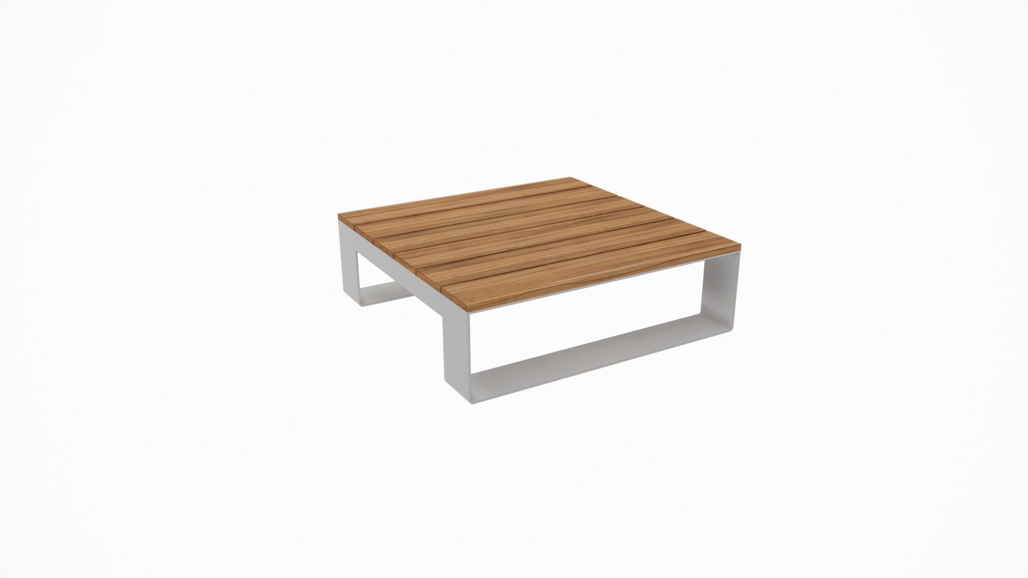 Mesa auxiliar de exterior de aluminio surrey blanco de 70x20x70 cm