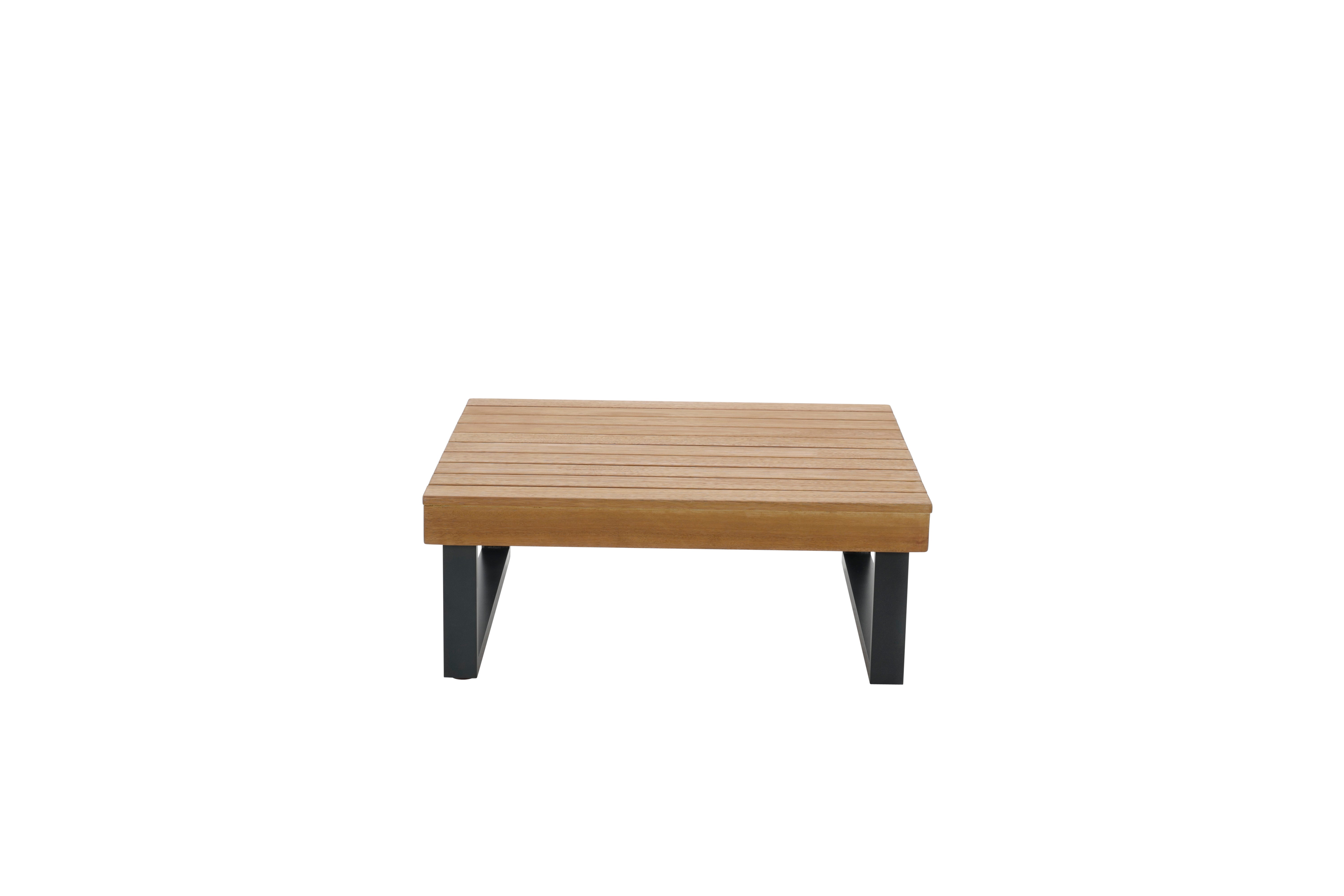 Mesa de jardín de eucalipto Nilo marrón de 74.5x28.5x74.5 cm - 4