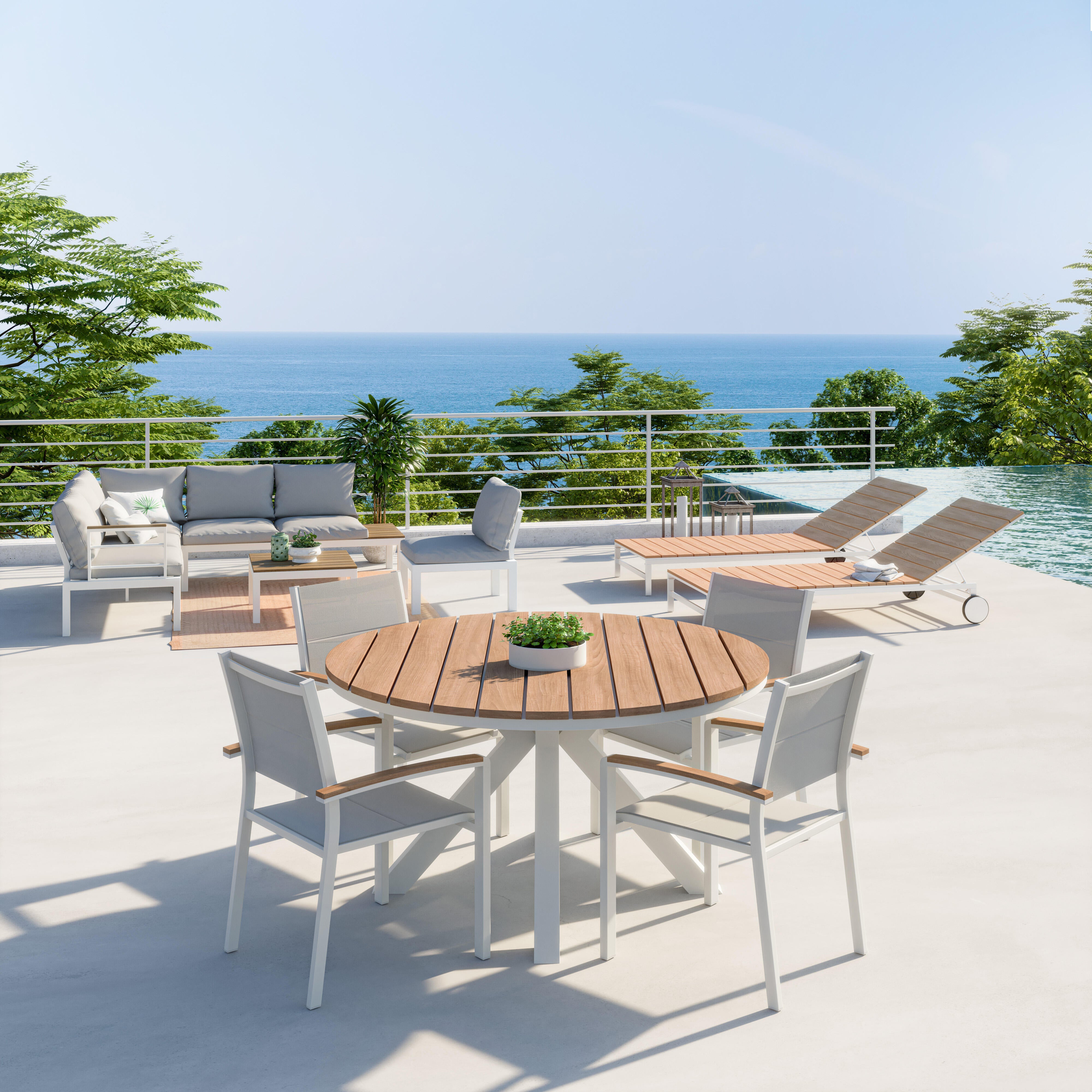 Sofá lateral de jardín de aluminio Little San Diego. Parte conjunto - 17