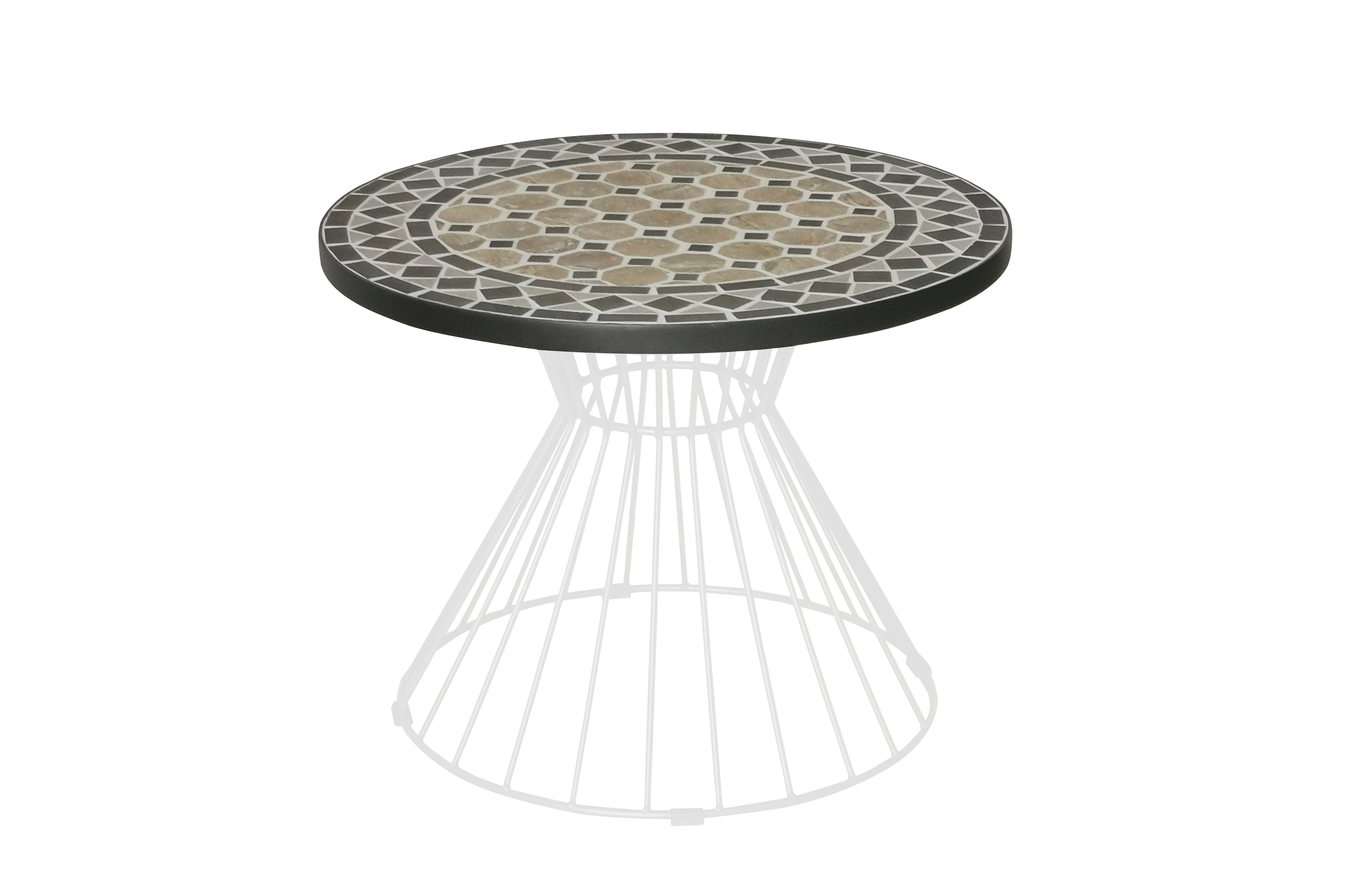 Tablero auxiliar para mesa de exterior alhambra negro de ø60 cm