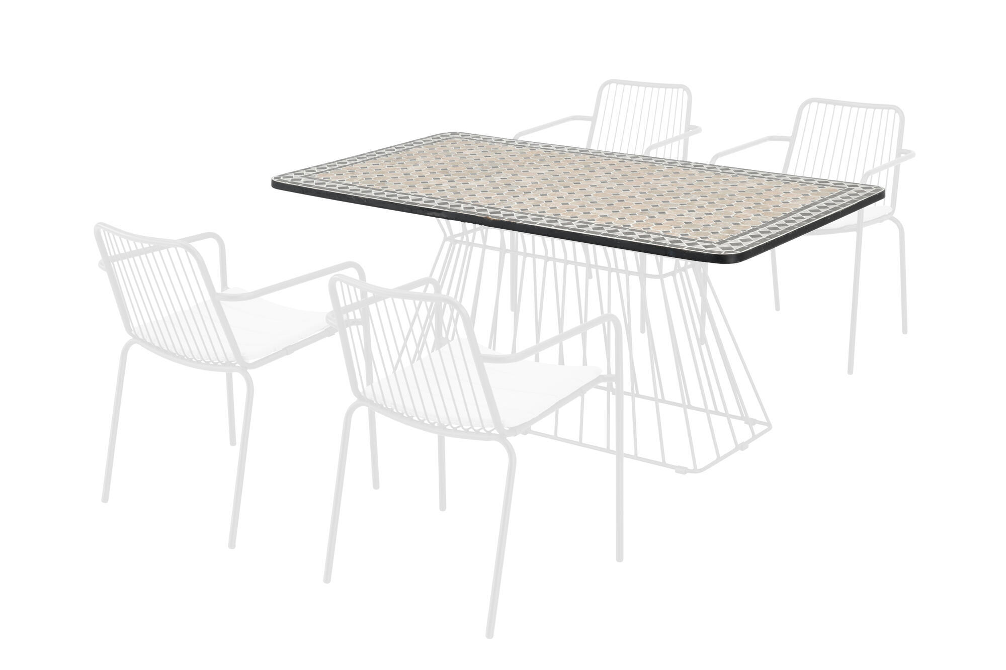 Tablero para mesa de exterior de cerámica alhambra negro 90x160 cm