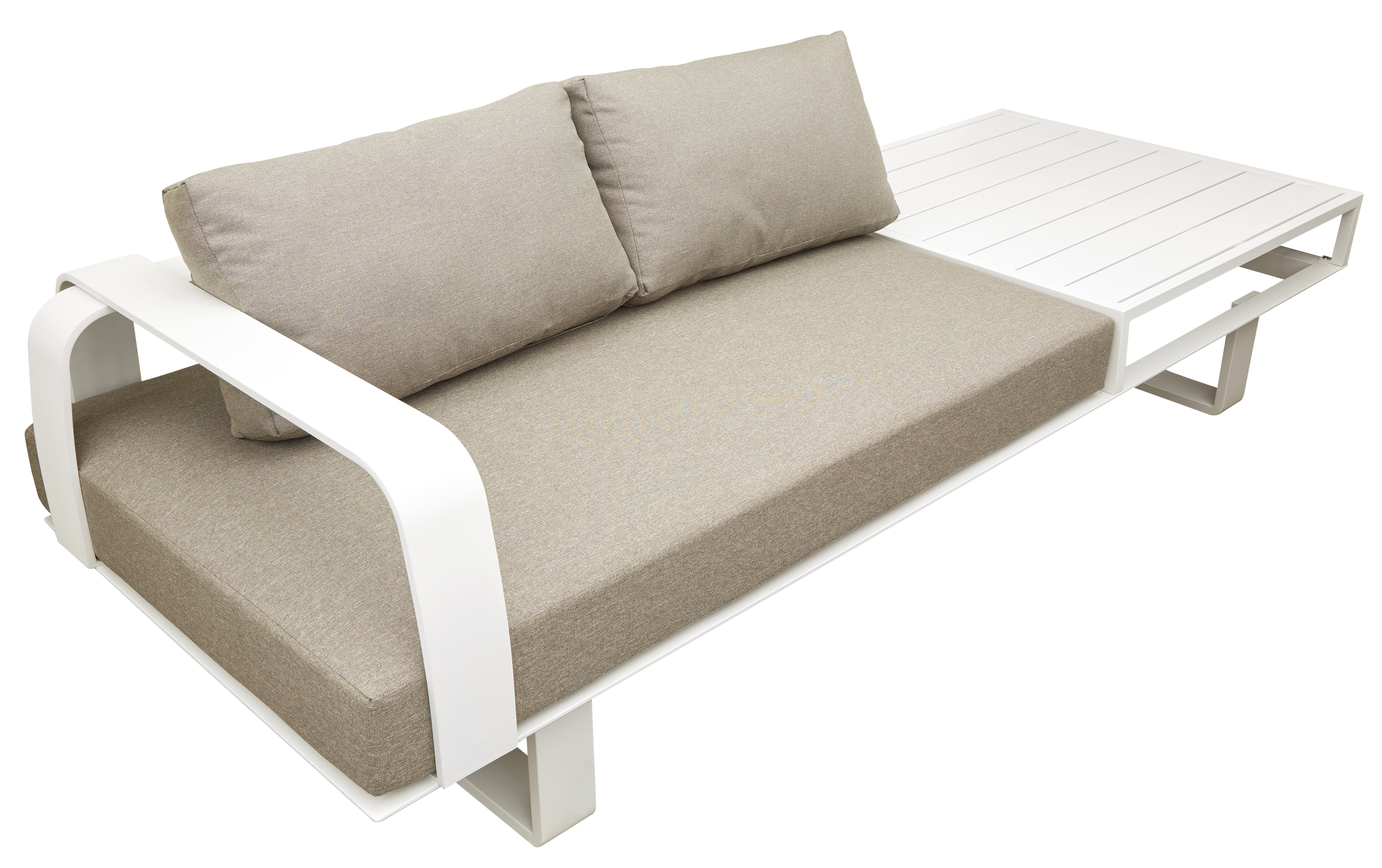 Banco/sofá de exterior de aluminio brunei beige izq