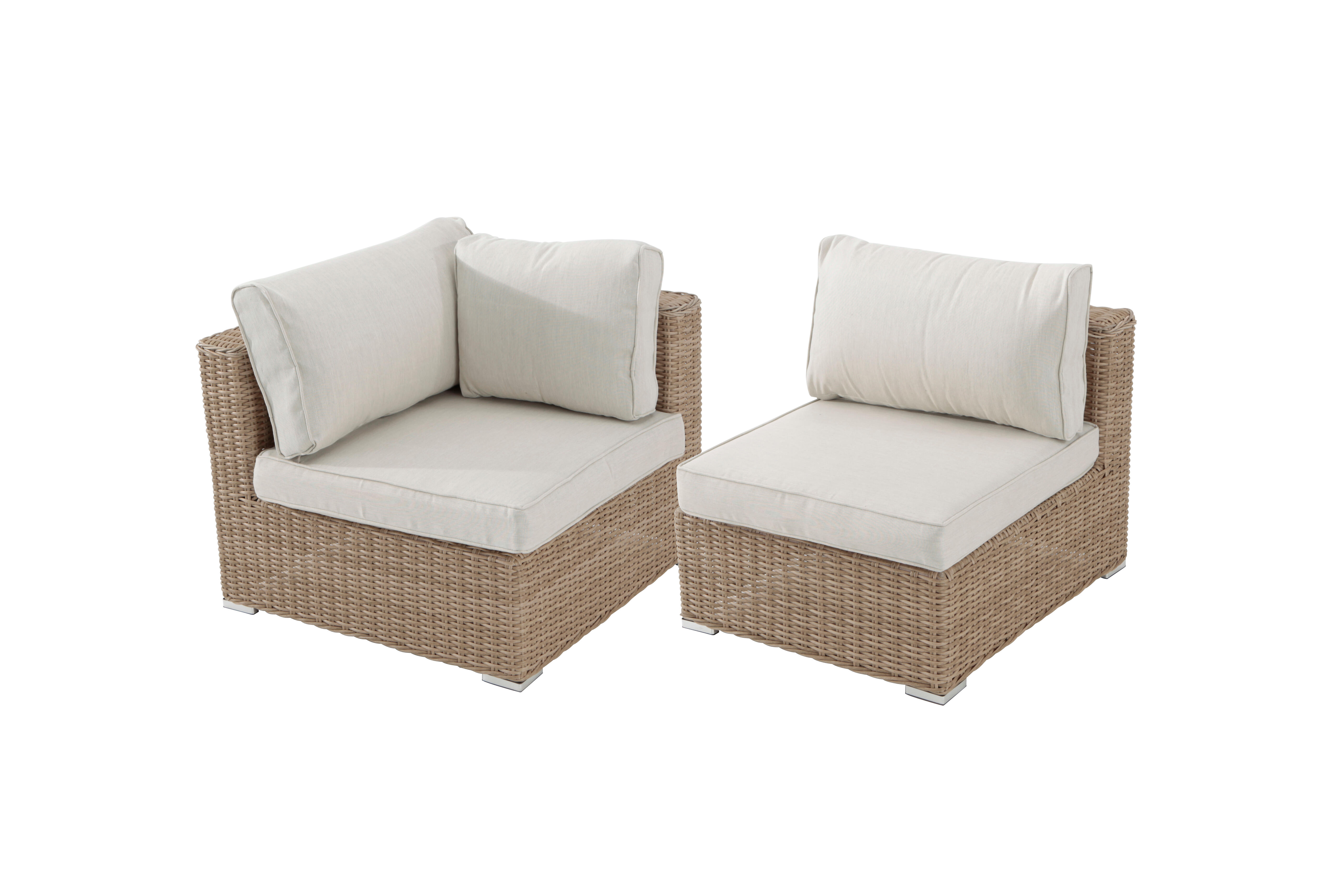 Set 2 sillones exterior aluminio y ratán costa rica beige parte de un conjunto