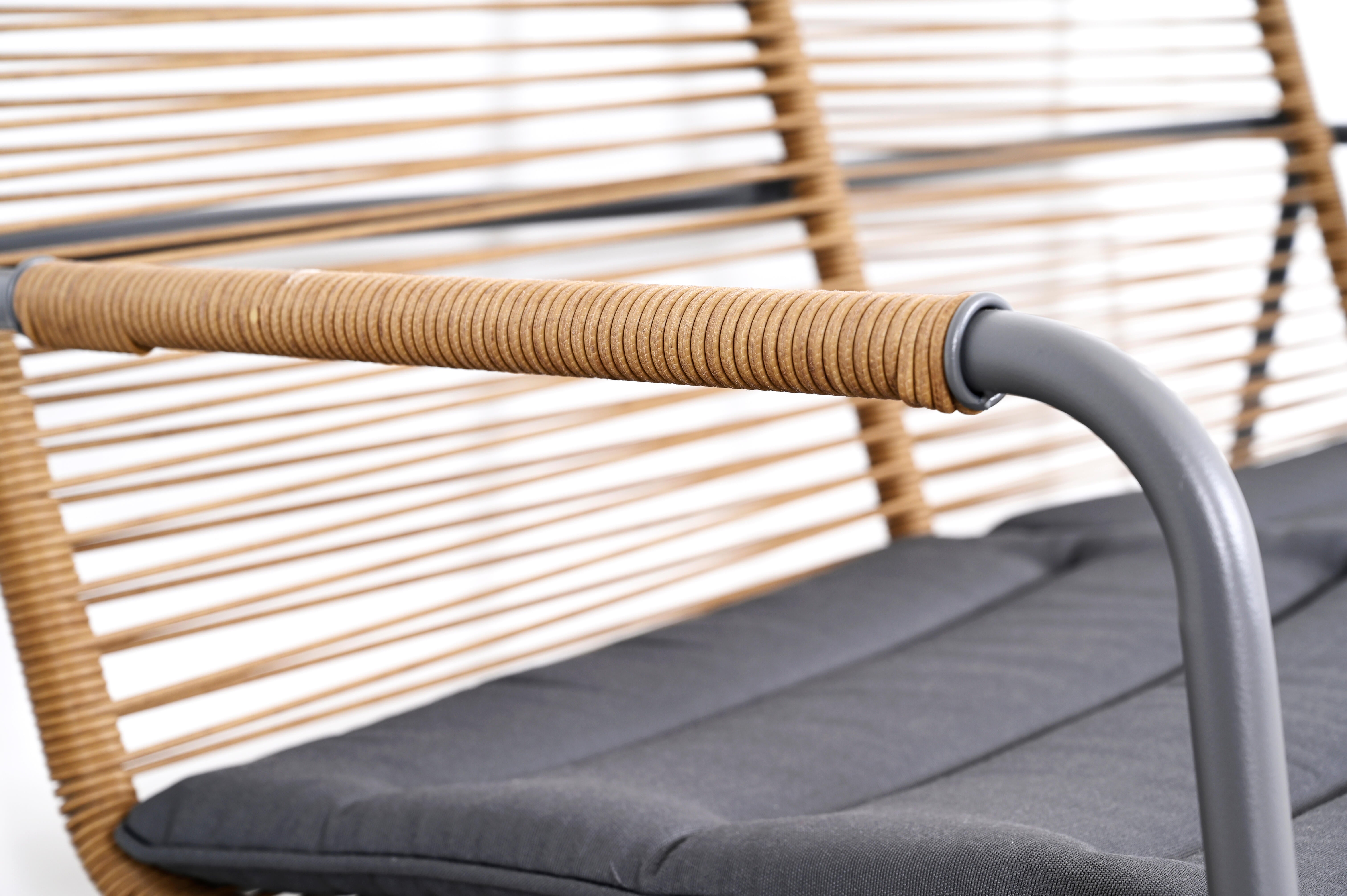 Sofá de jardín con cojín de acero Mahón marrón - 7