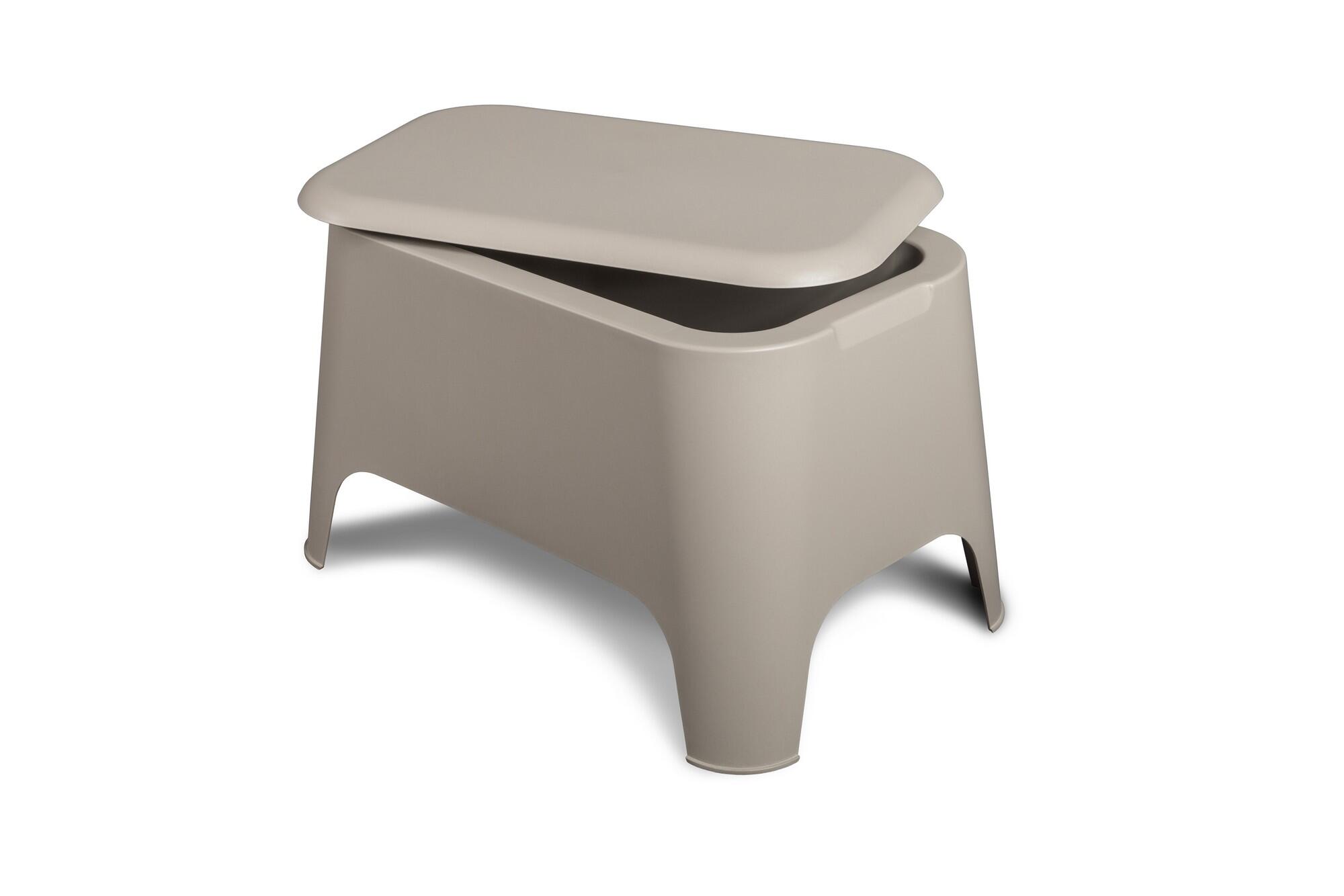 mesa de jardin de comedor de polipropileno petra gris de 60x53x40 cm