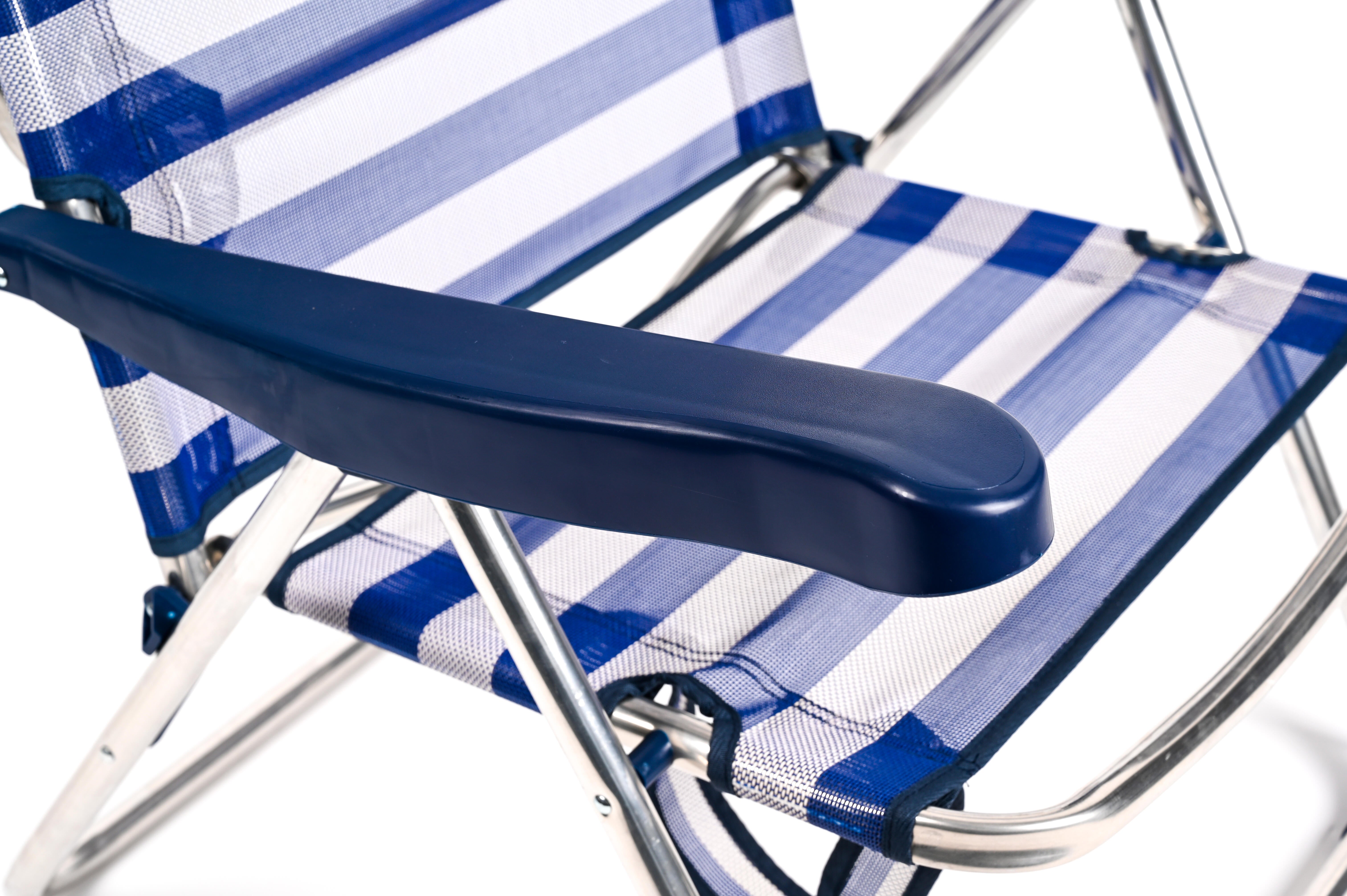 Silla plegable multiposición de playa de aluminio Basic azul - 8