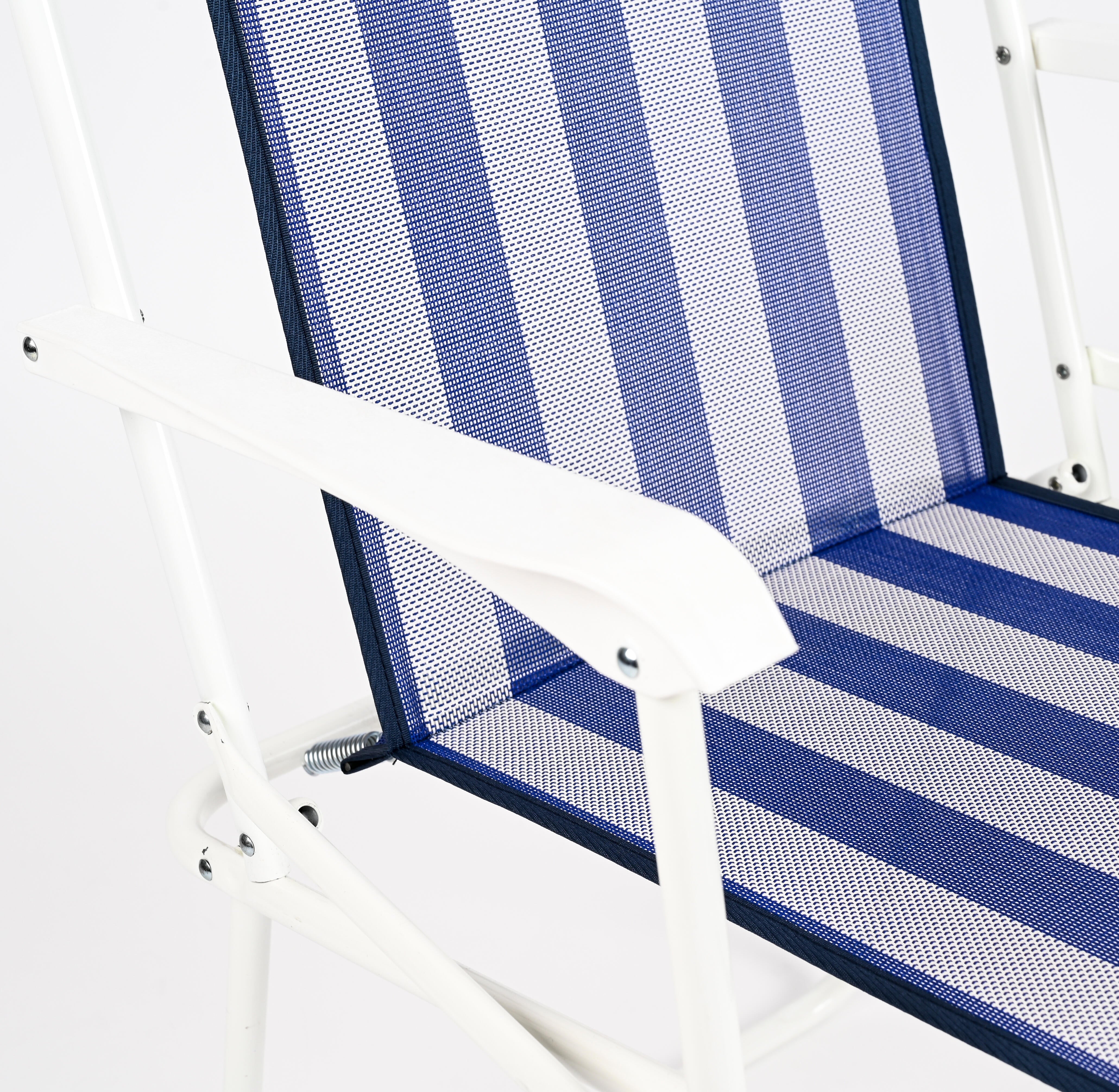 Silla plegable de playa de metal y textileno Basic azul - 7