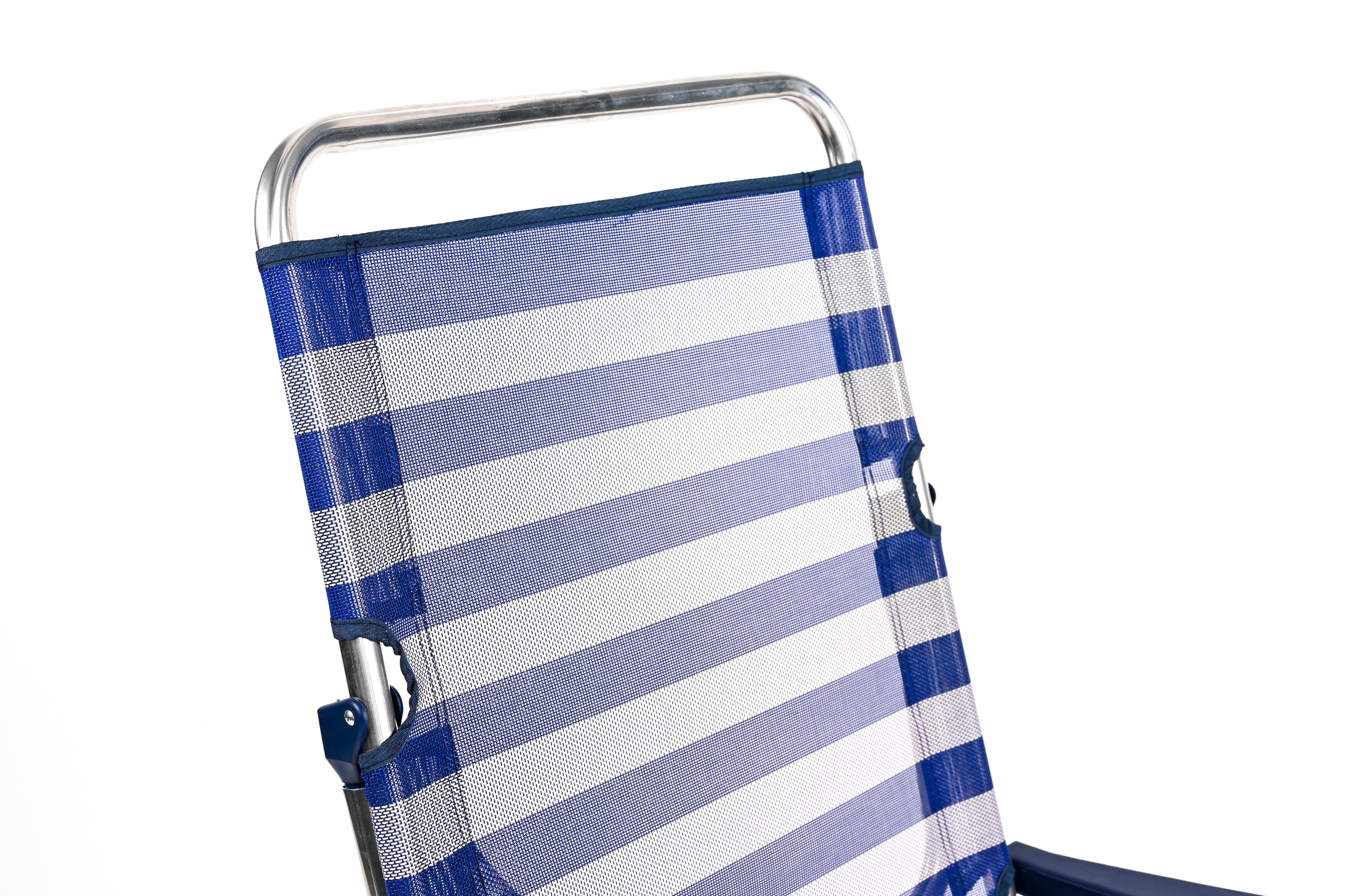 Silla plegable multiposición de playa de aluminio Basic azul - 7