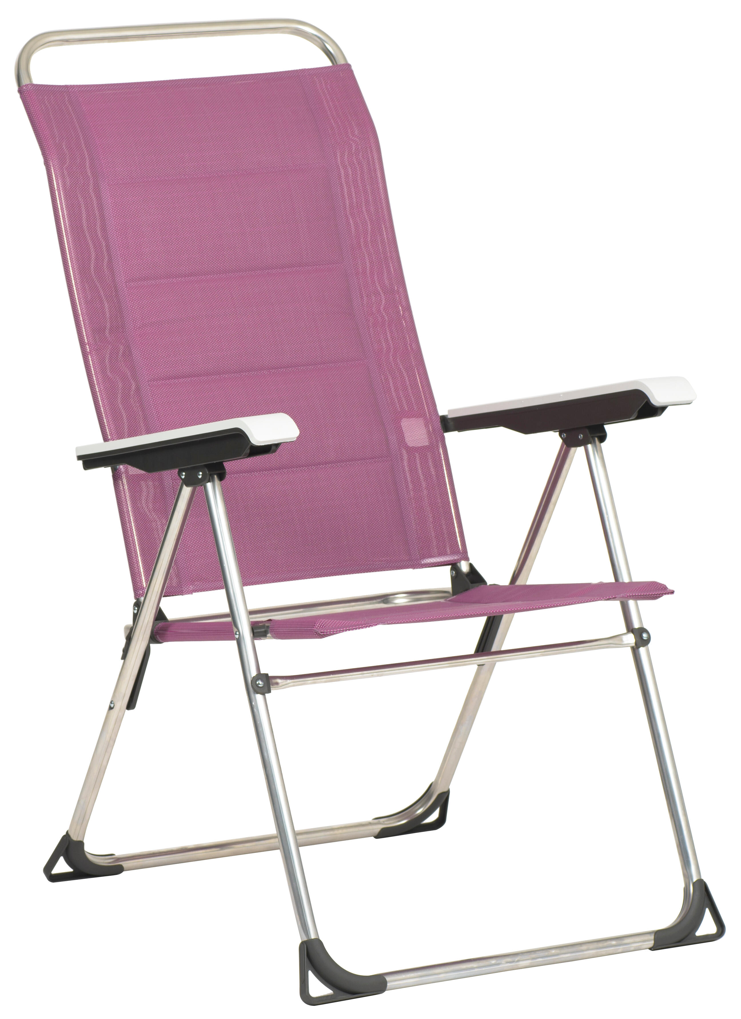 Silla de playa multiposición de aluminio y textileno basic violeta