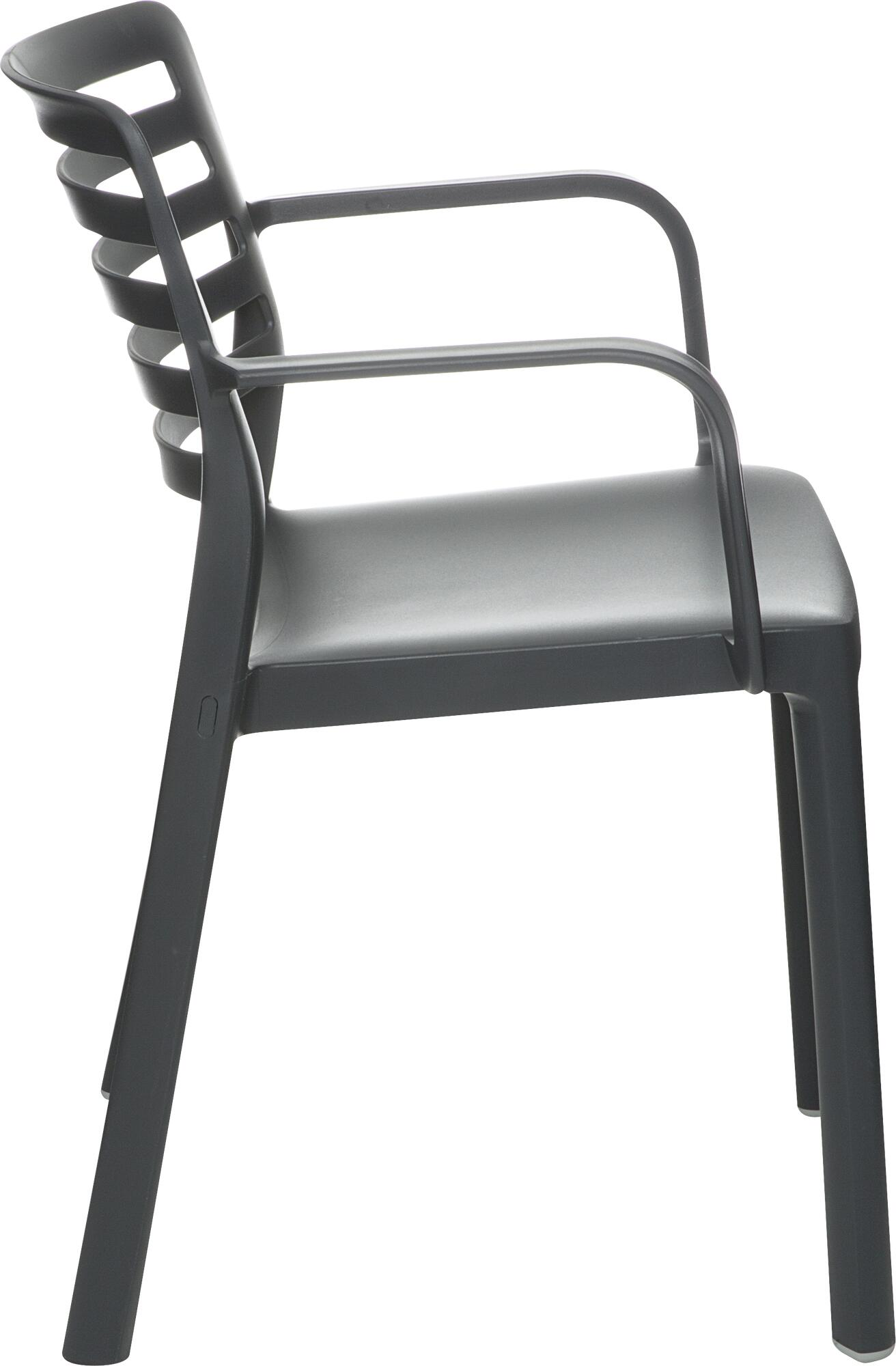 Silla de jardín de exterior de resina con brazos wind antracita