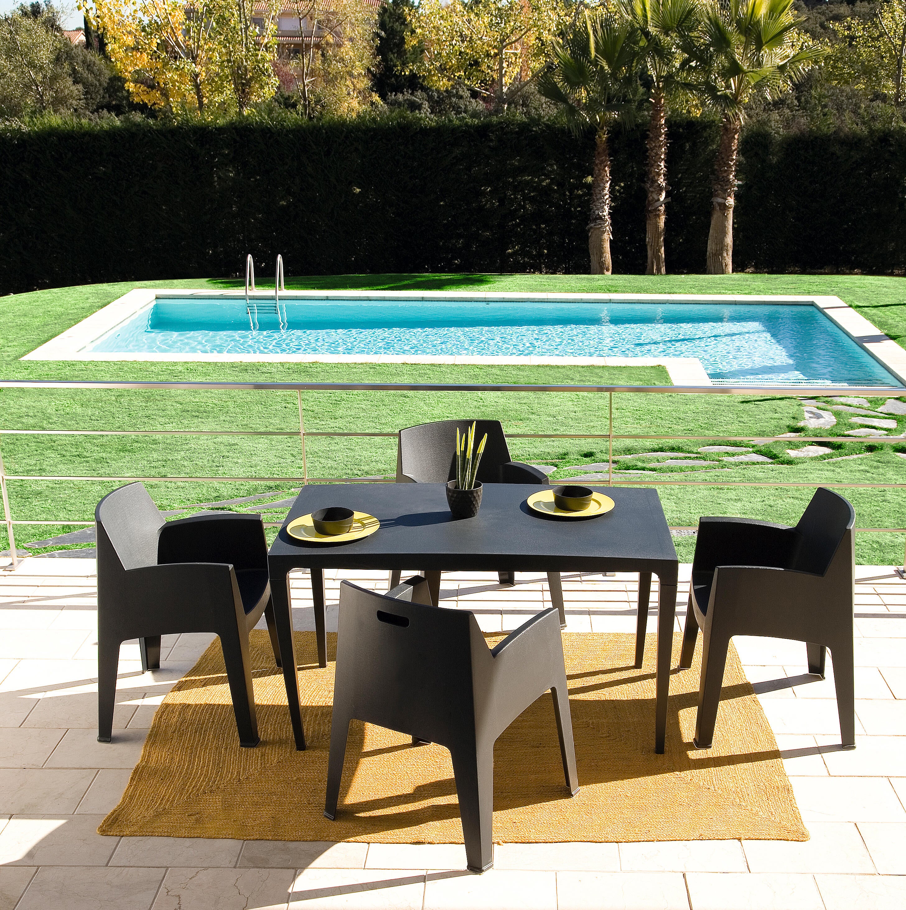 Silla de jardín de polipropileno Master gris - 6