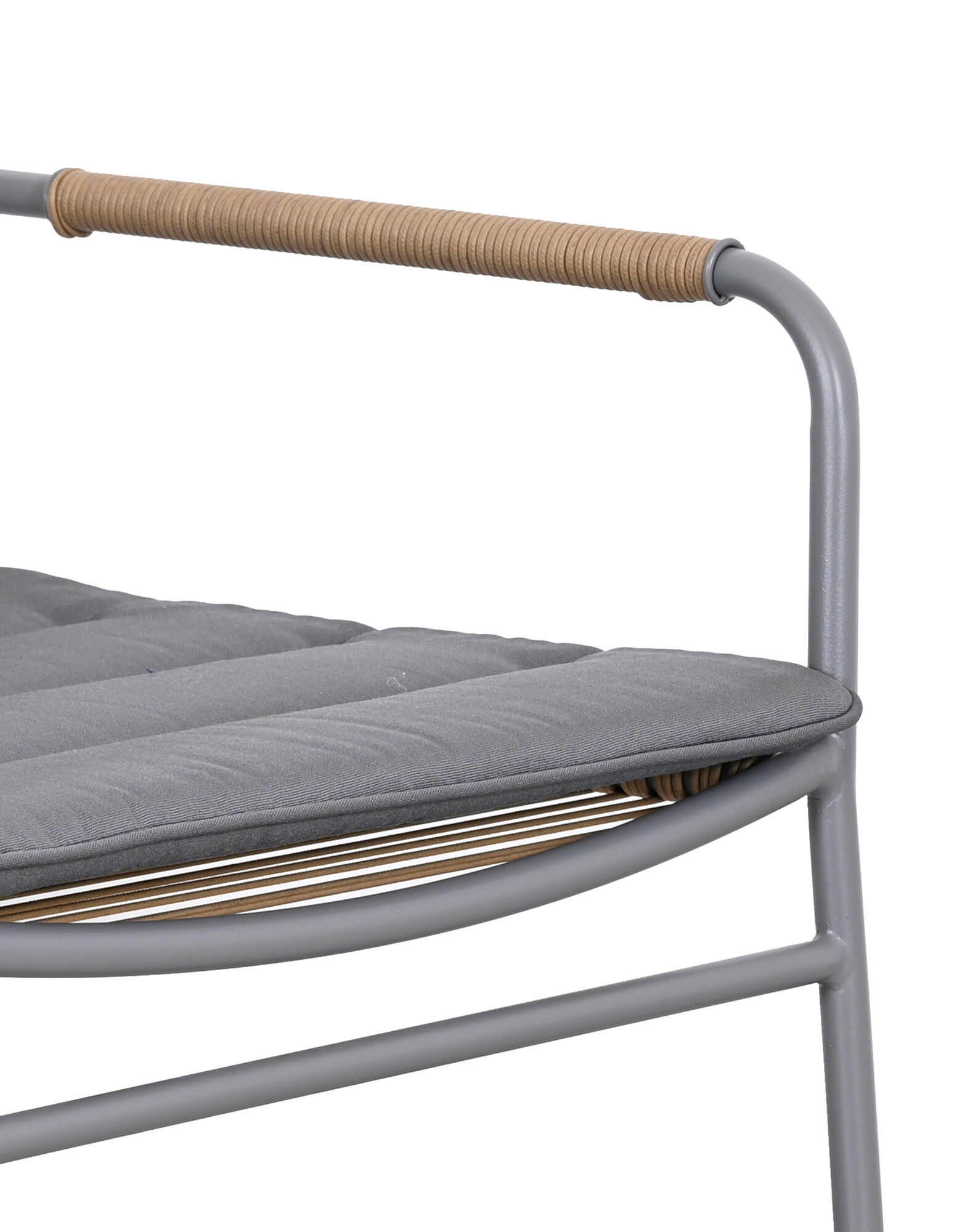 Sillón de jardín con cojín de acero Mahón marrón - 7