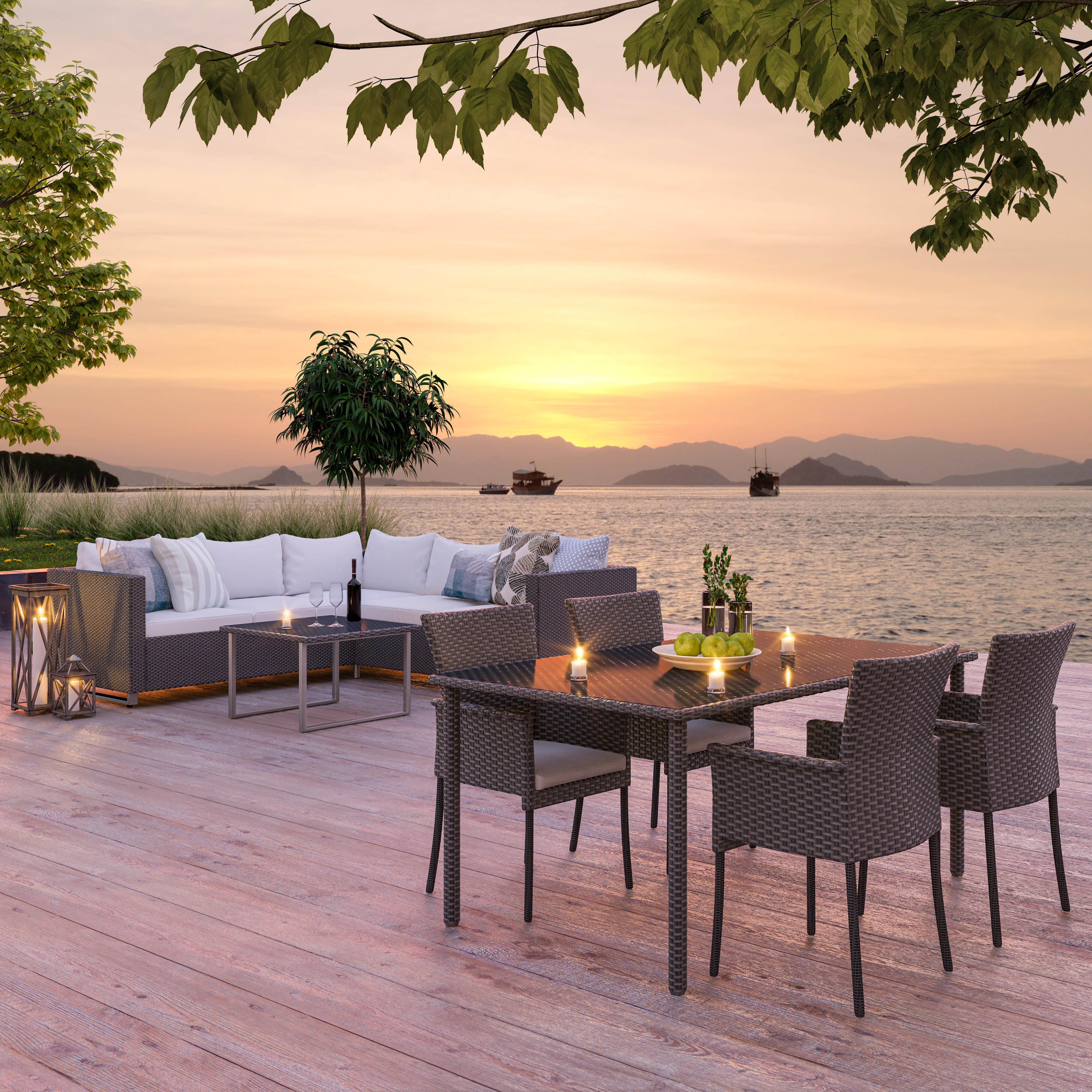 Cadeira de rattan NATERIAL NOA CINZA ESCURO - 4