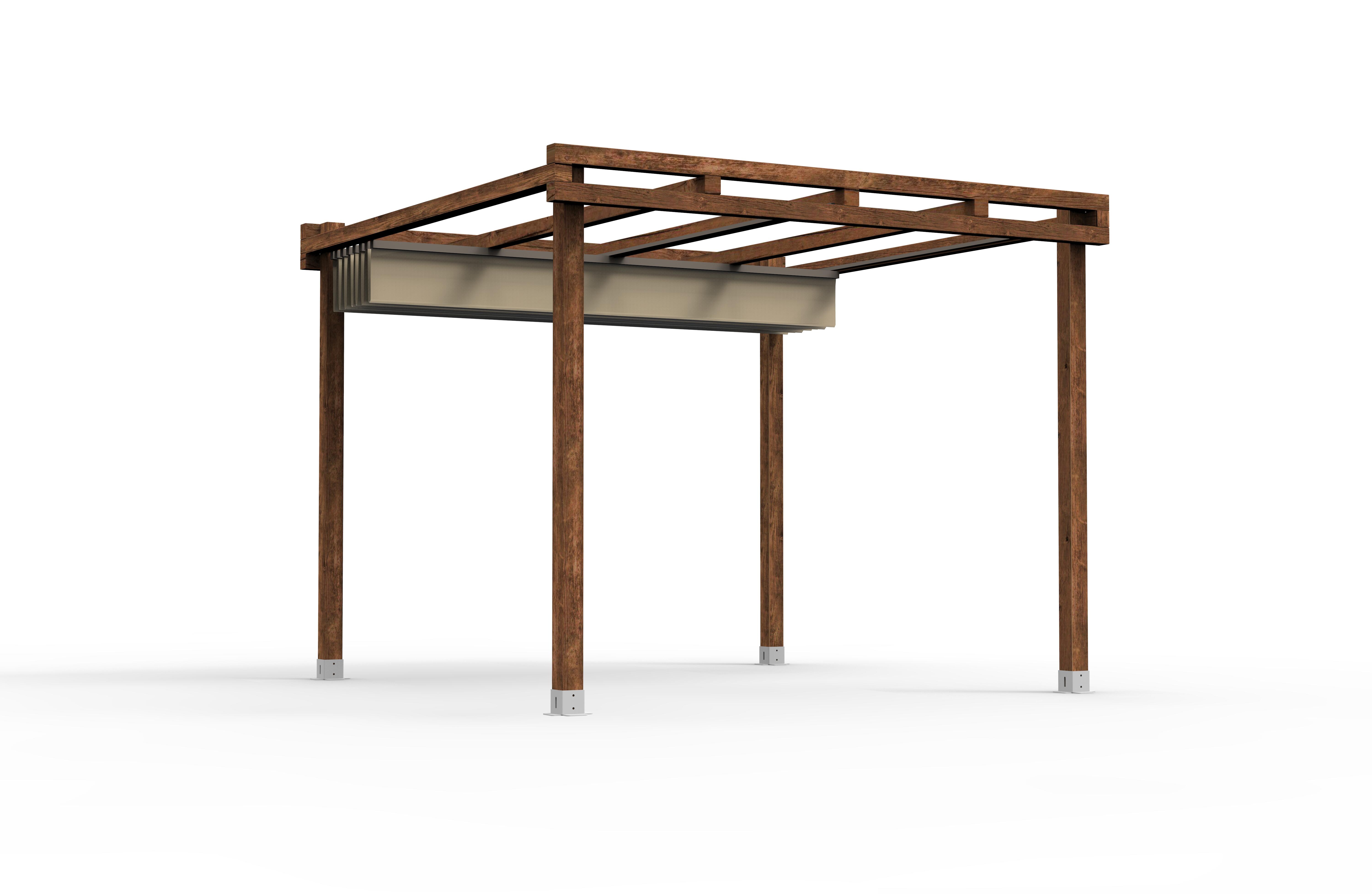 Pérgola de madera ruidera de 300 x 300 cm marrón