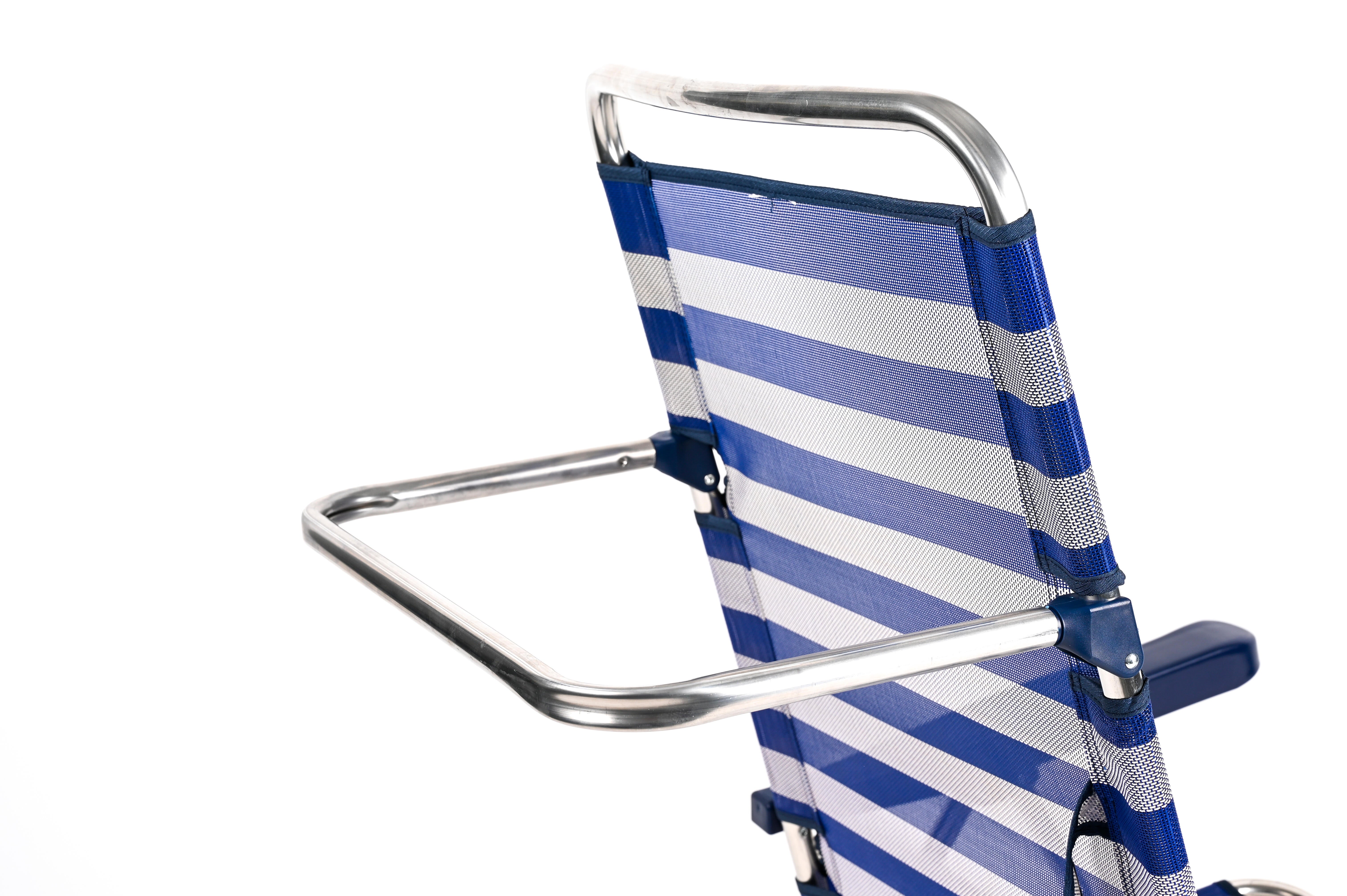 Silla plegable multiposición de playa de aluminio Basic azul - 6