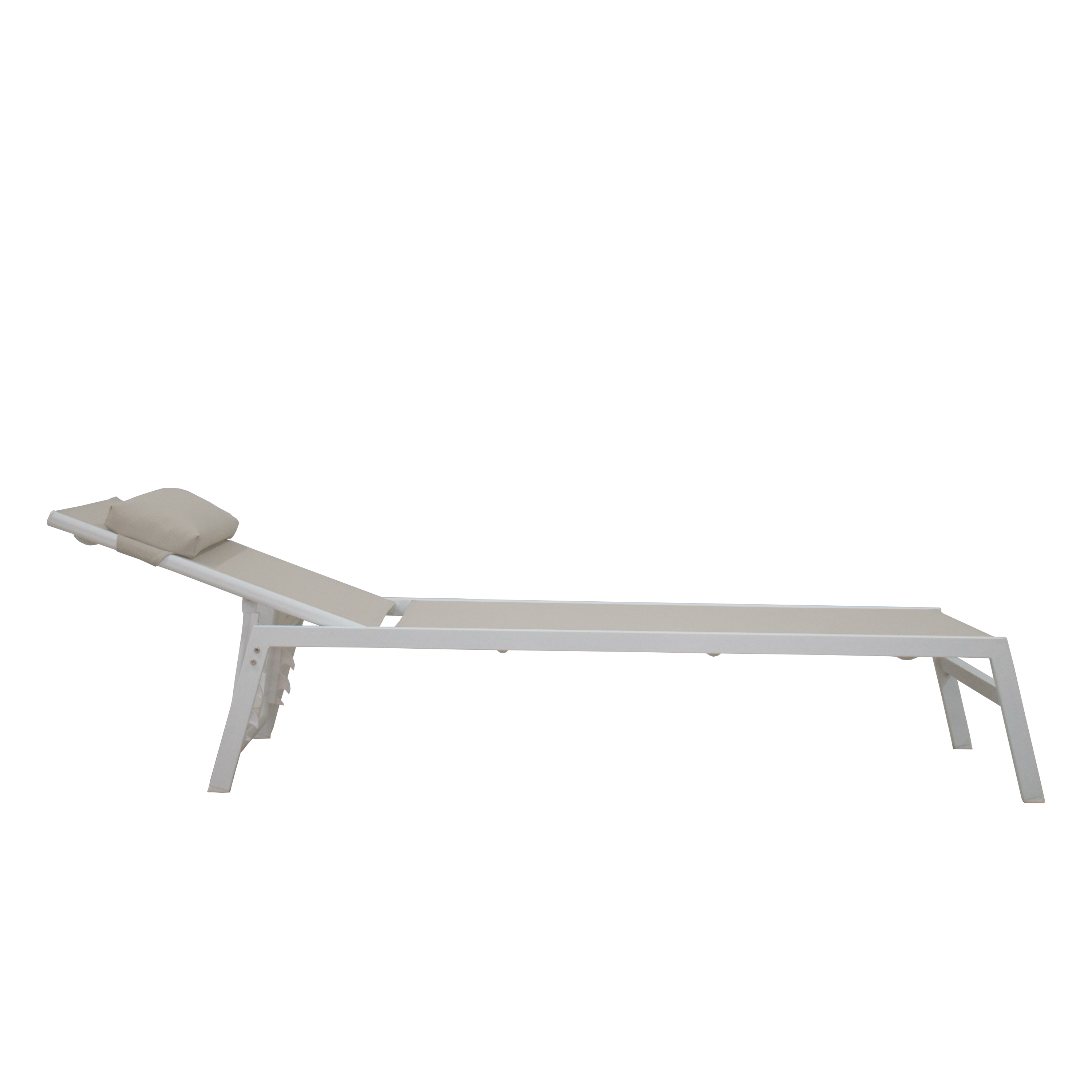 Espreguiçadeira de metal bege Naterial Riba - 11