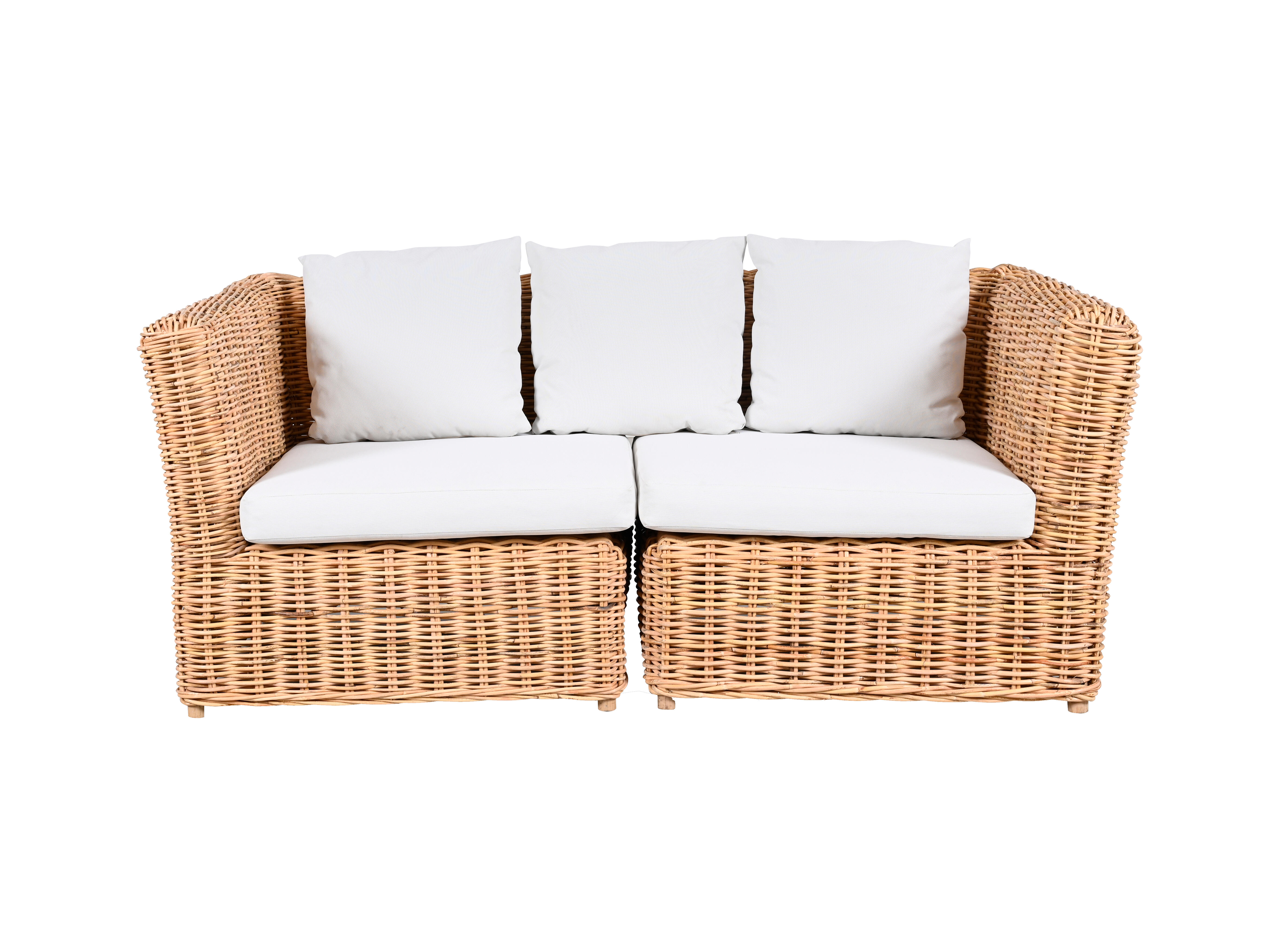 Sofá de jardín con cojín de fibra natural congo marrón