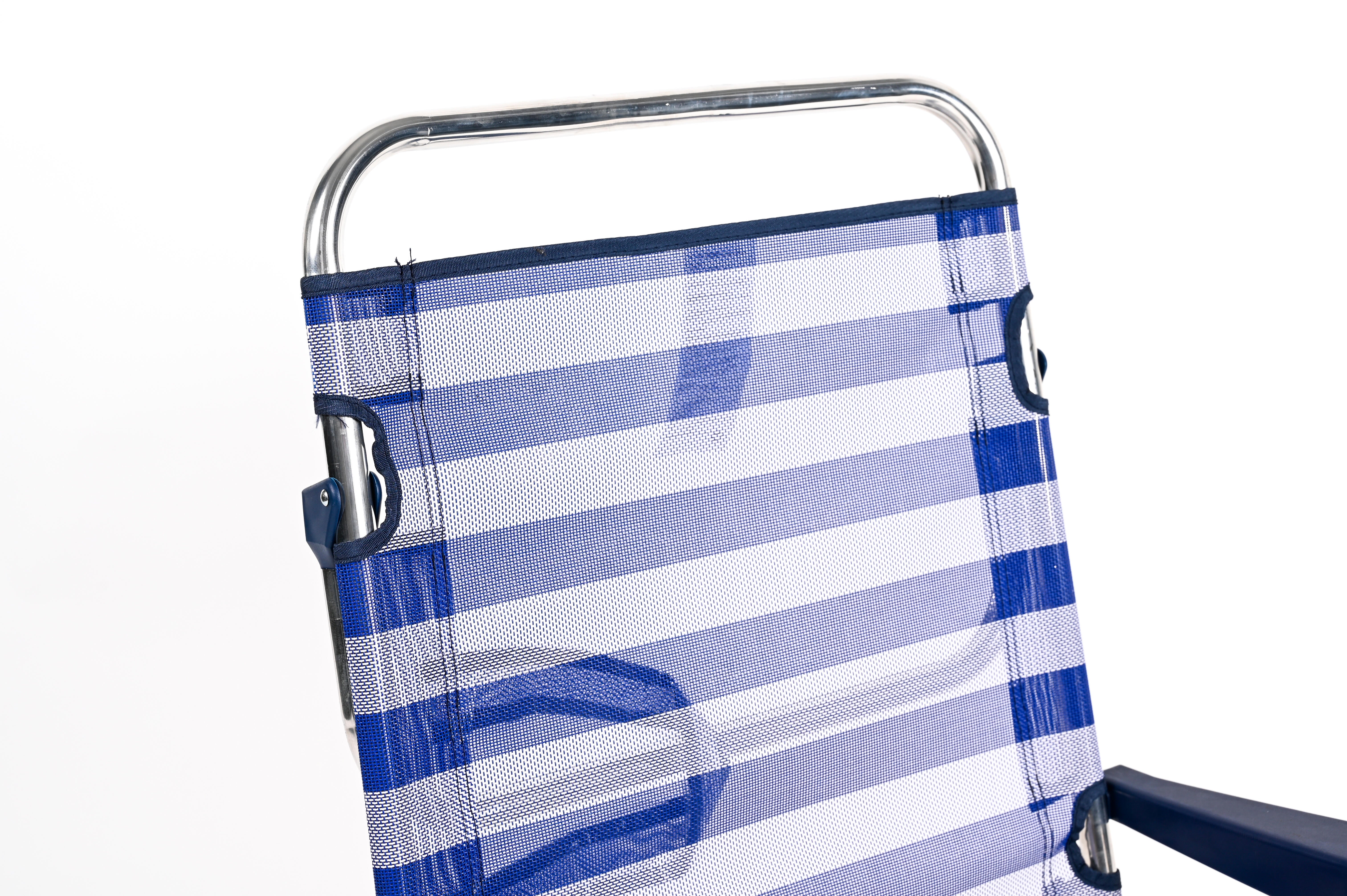 Silla plegable de playa de aluminio y textileno Basic azul - 6
