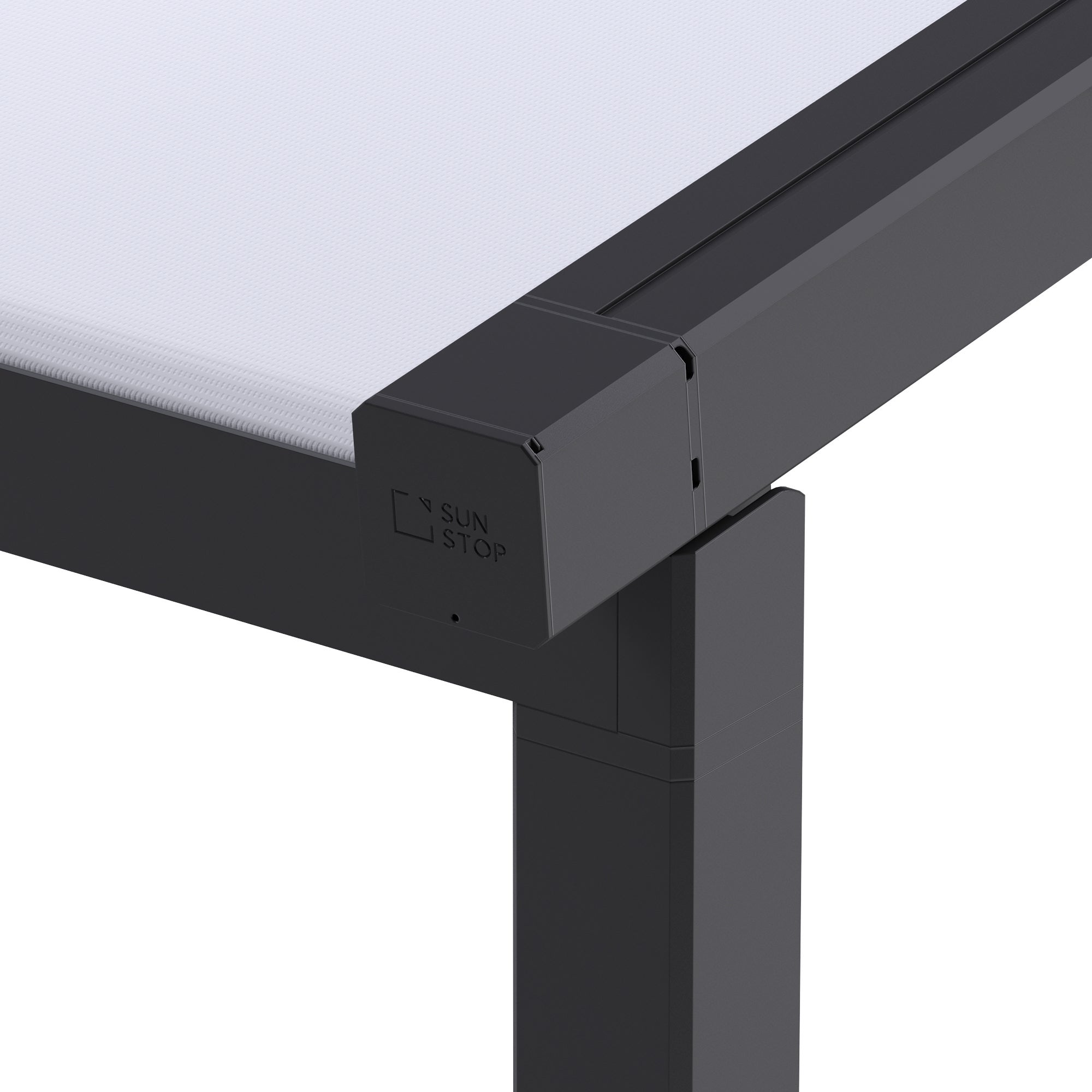 Pérgola tensada marsella 4x3 m gris lona blanca