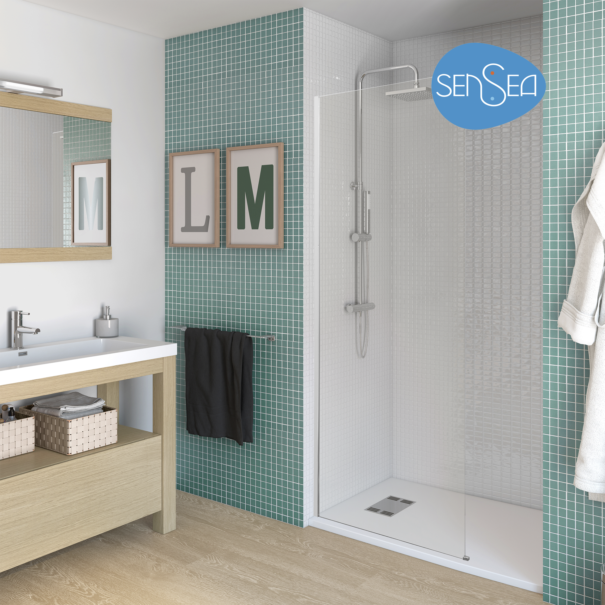 Painel de duche NEREA TRANSPARENTE 80X190 - 8