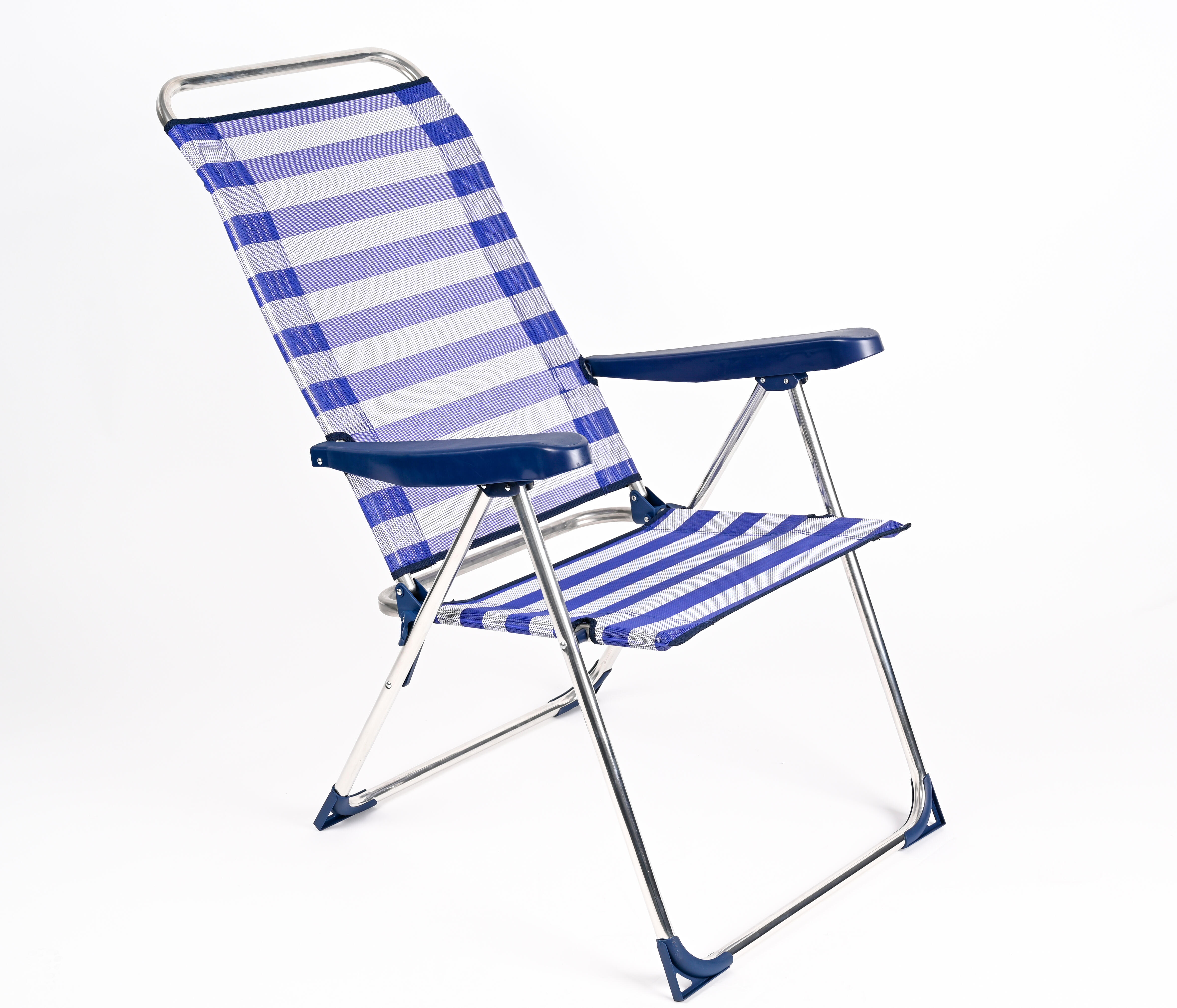 Silla de playa multiposición de aluminio y textileno basic azul