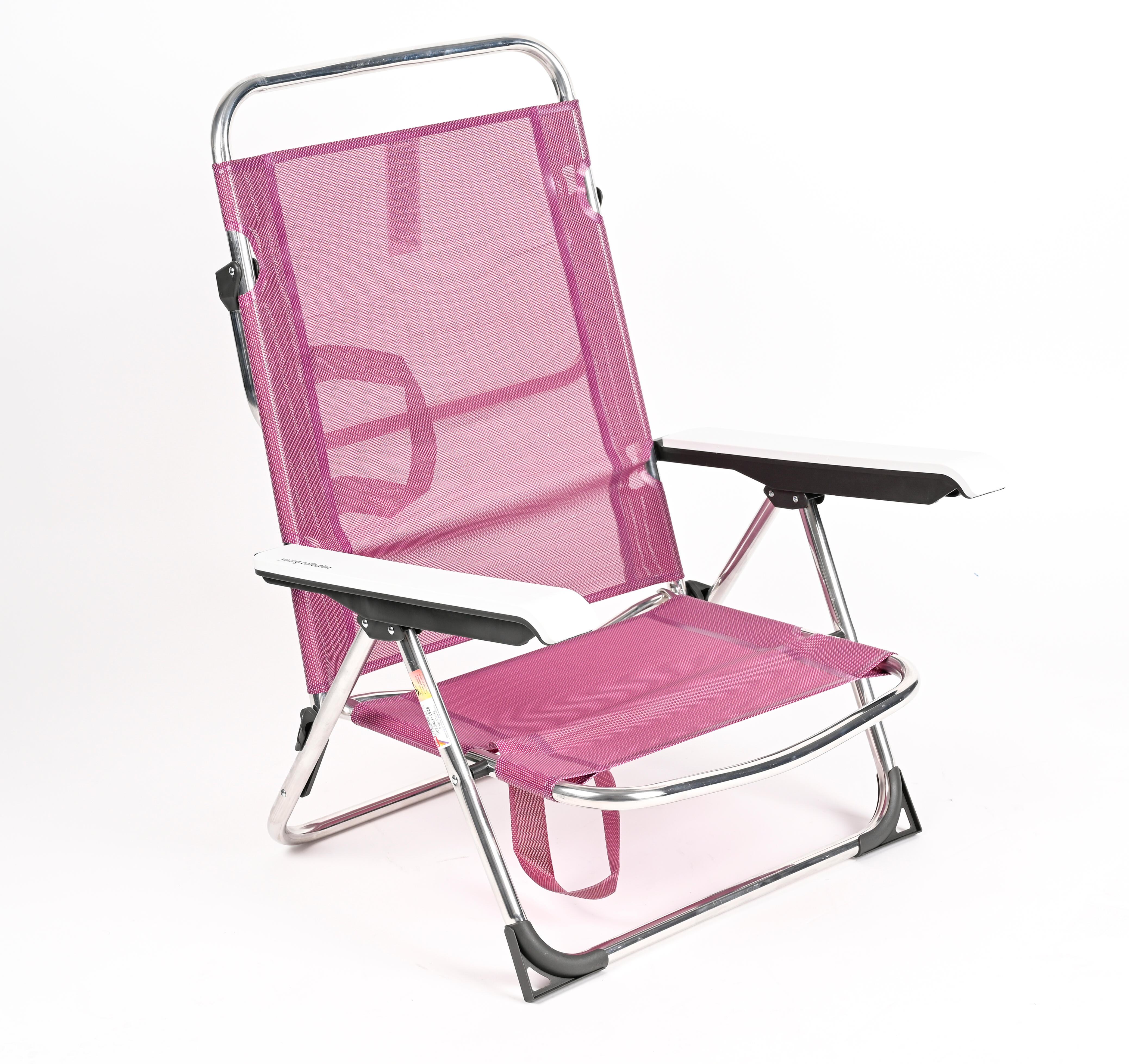 Silla de playa baja de aluminio y textileno violeta