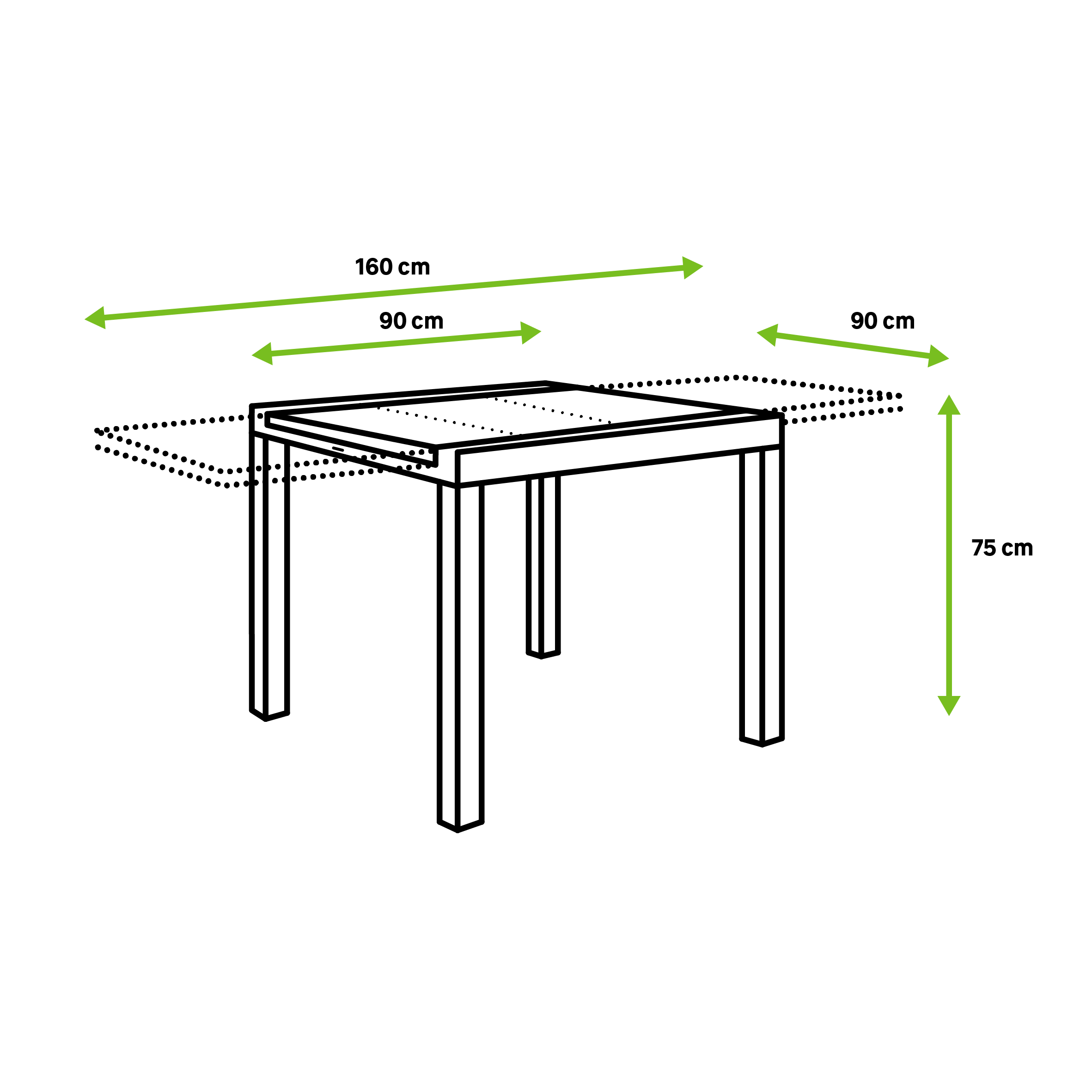 Mesa de alumínio NATERIAL LYRA II 90/160X90CM MOKA - 9