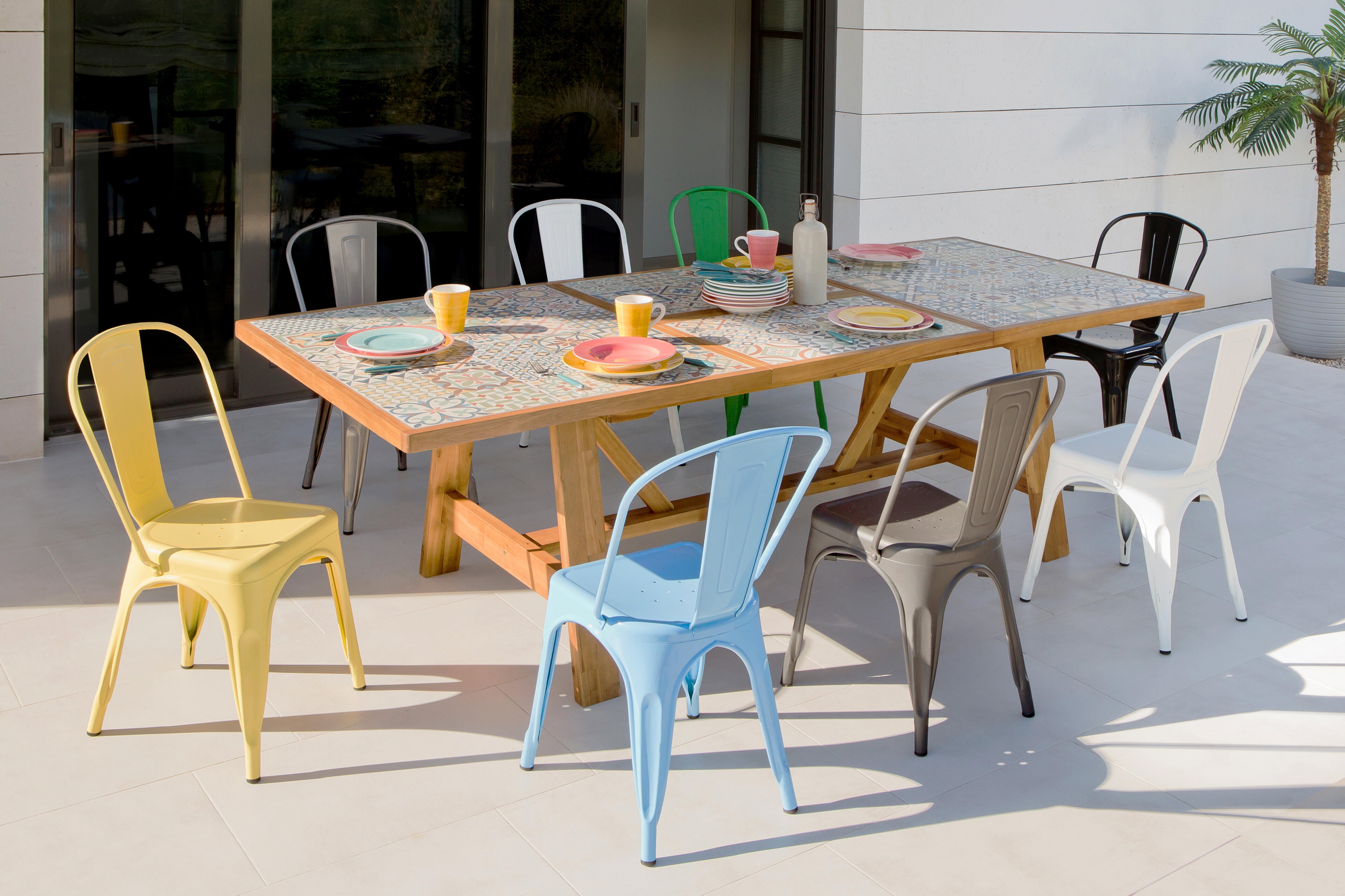 Silla de exterior de metal NATERIAL Soho amarillo - 7